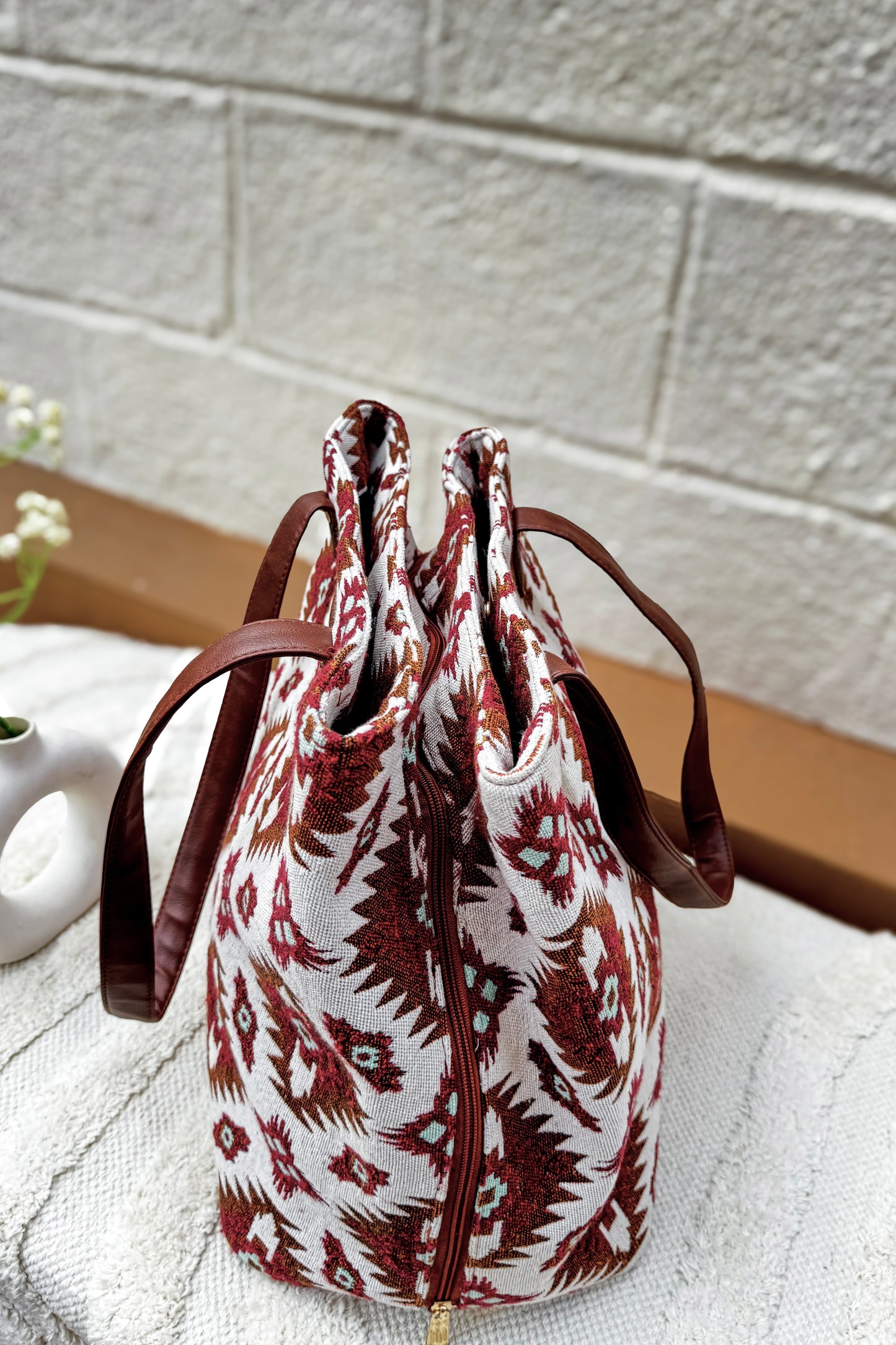Crimson Charm 3 Pocket Jumbo Tote