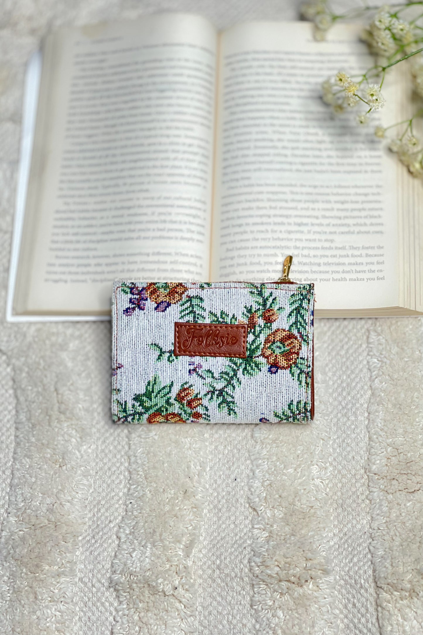White Garden Mini Wallet