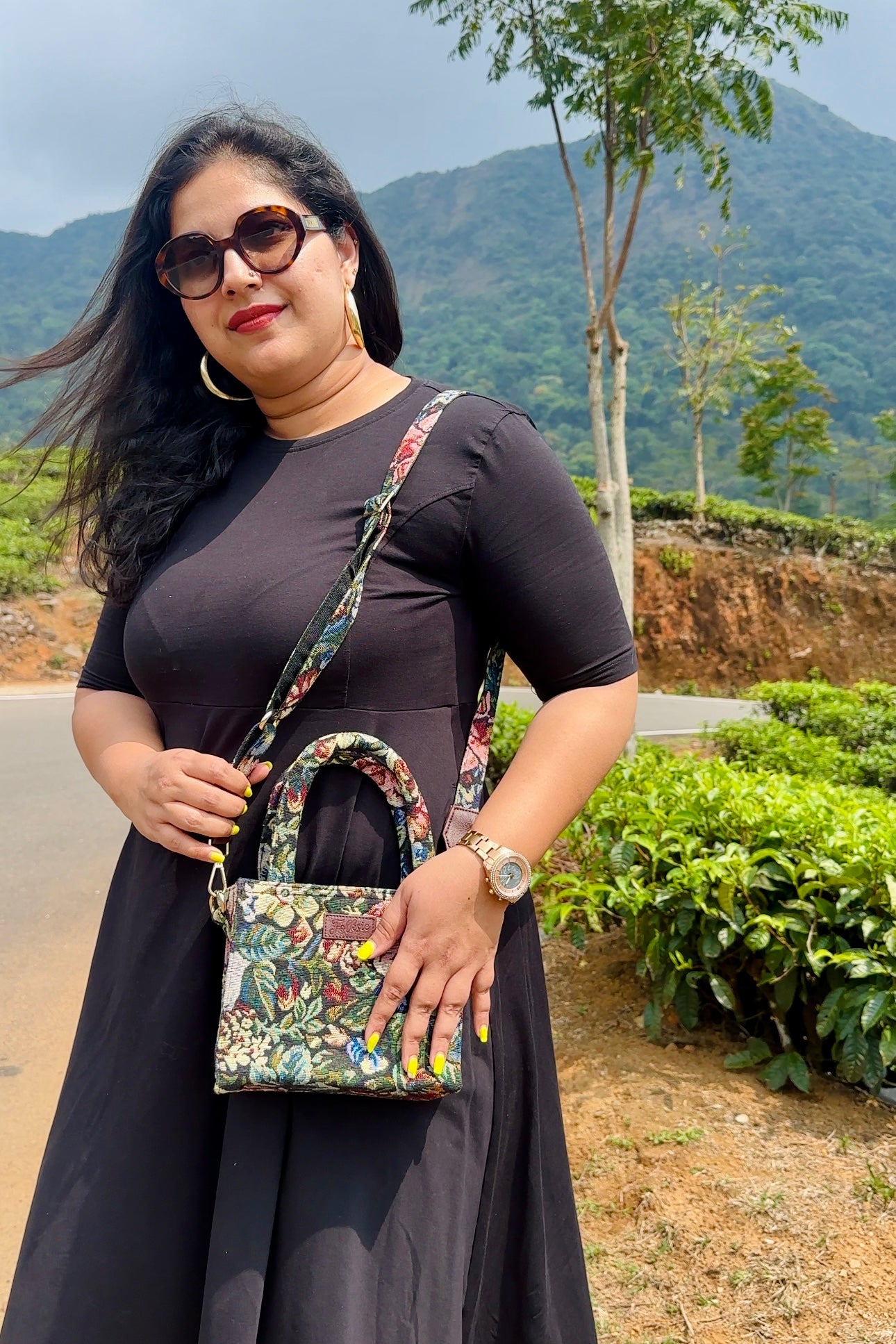 Floral Box Sling Bag