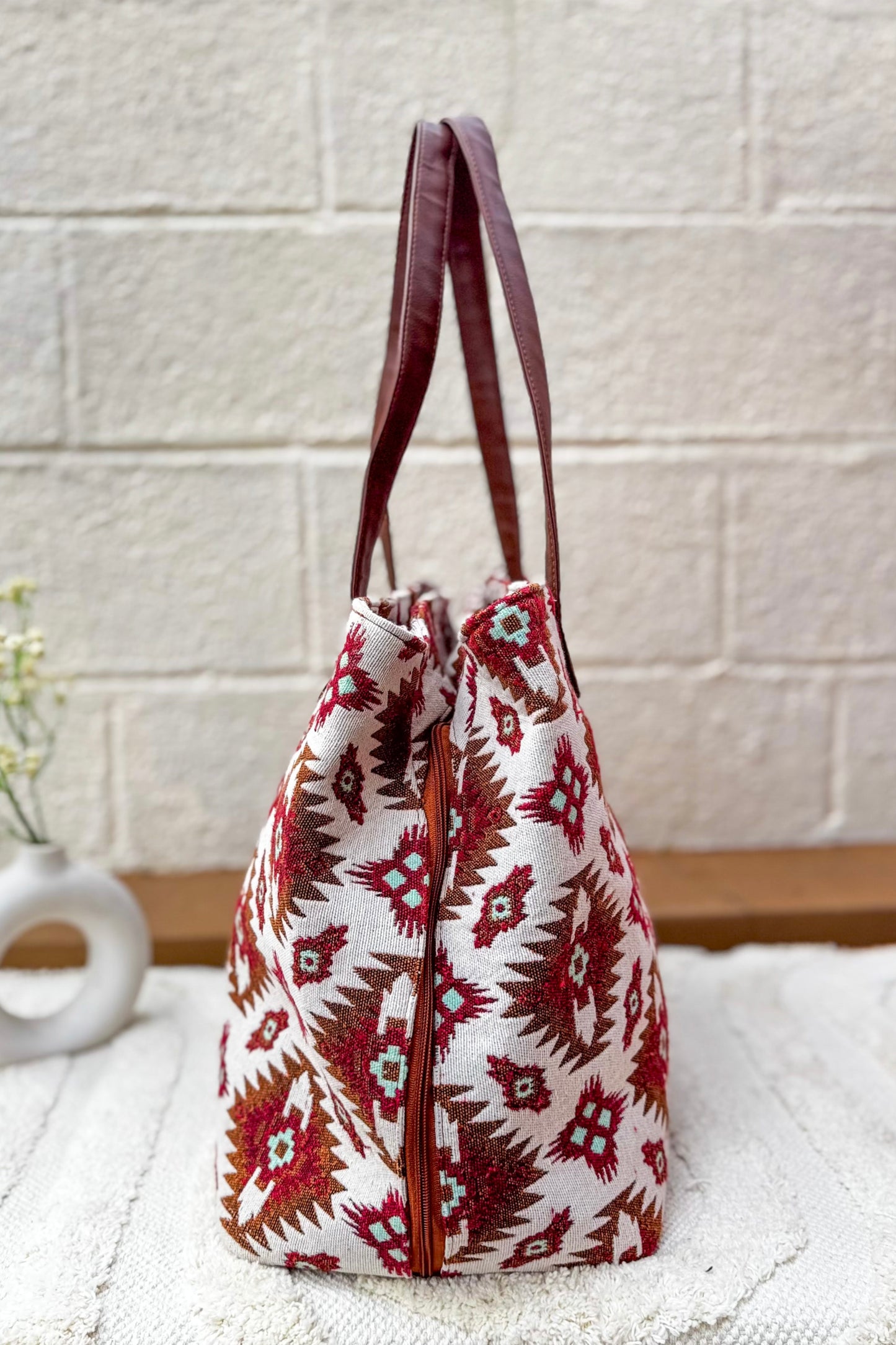 Crimson Charm 3 Pocket Jumbo Tote