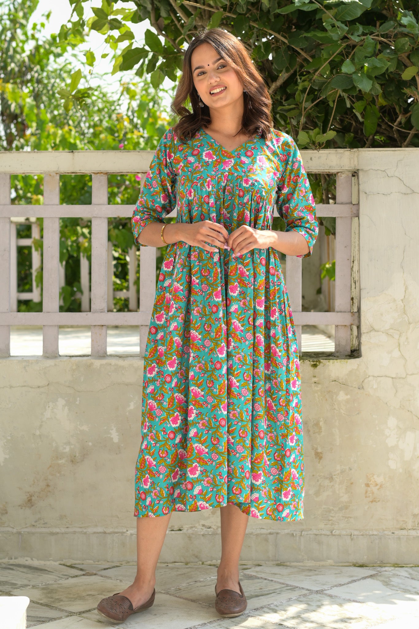 Blue Floral Alia Dress / Kurta