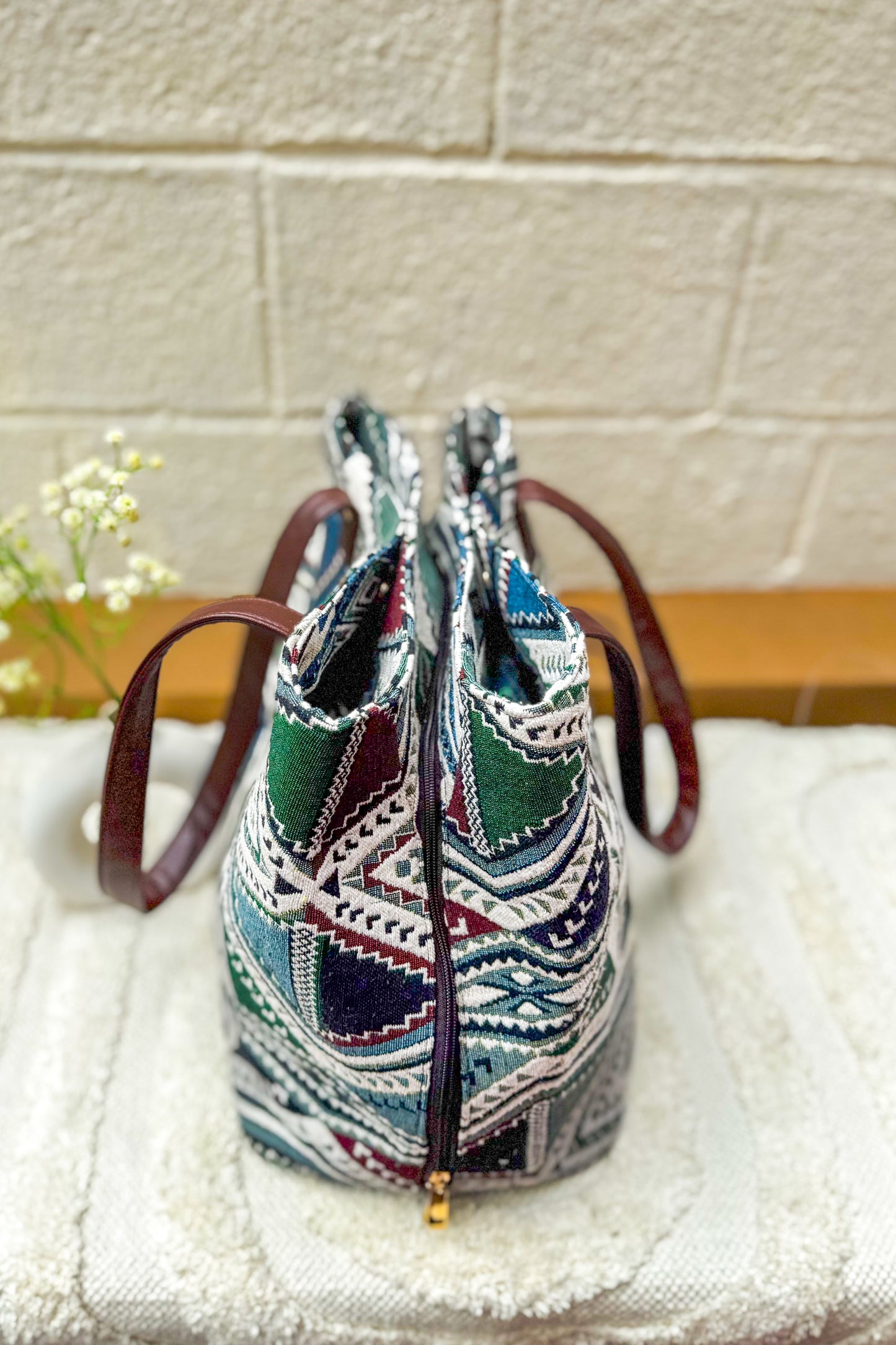 Teal Mirage 3 Pocket Jumbo Tote