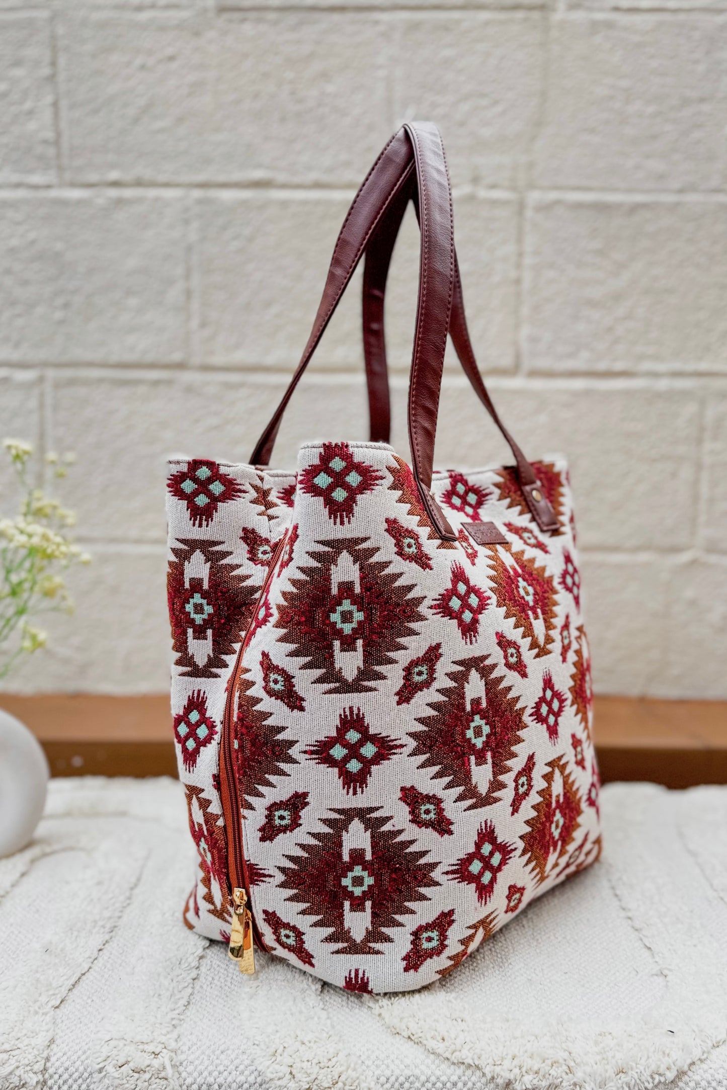 Crimson Charm 3 Pocket Jumbo Tote