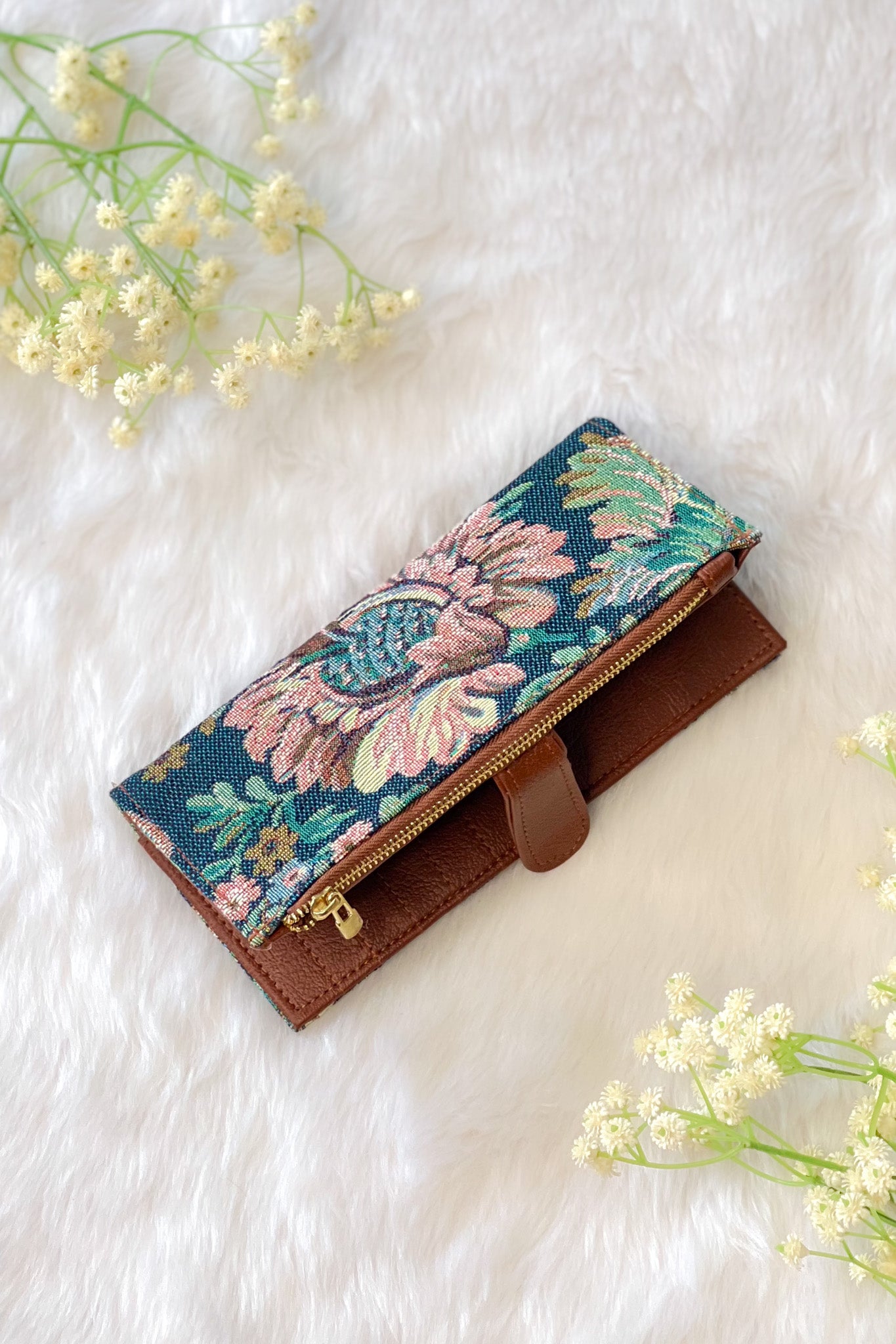 Denim Floral Wallet