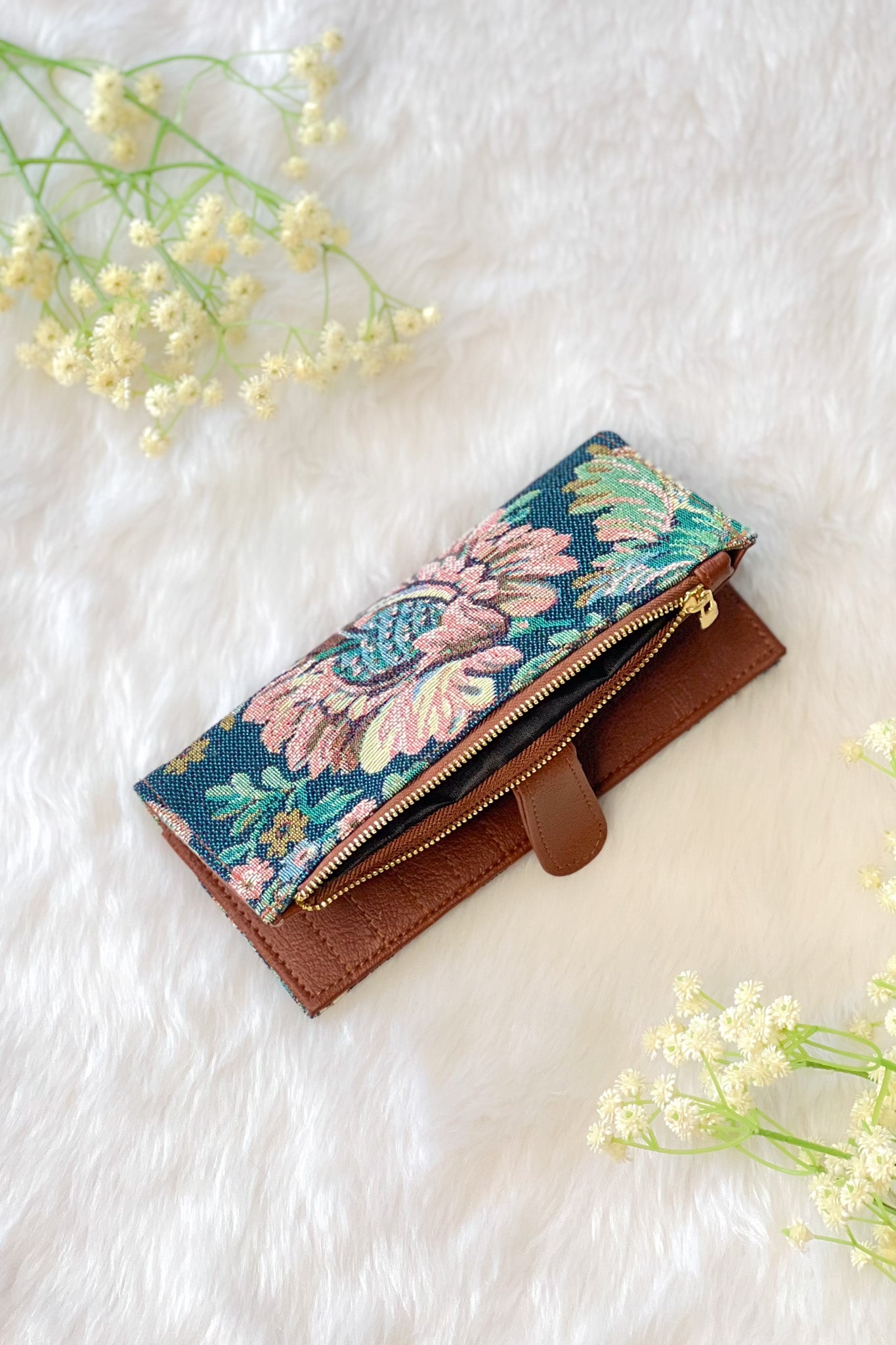Denim Floral Wallet