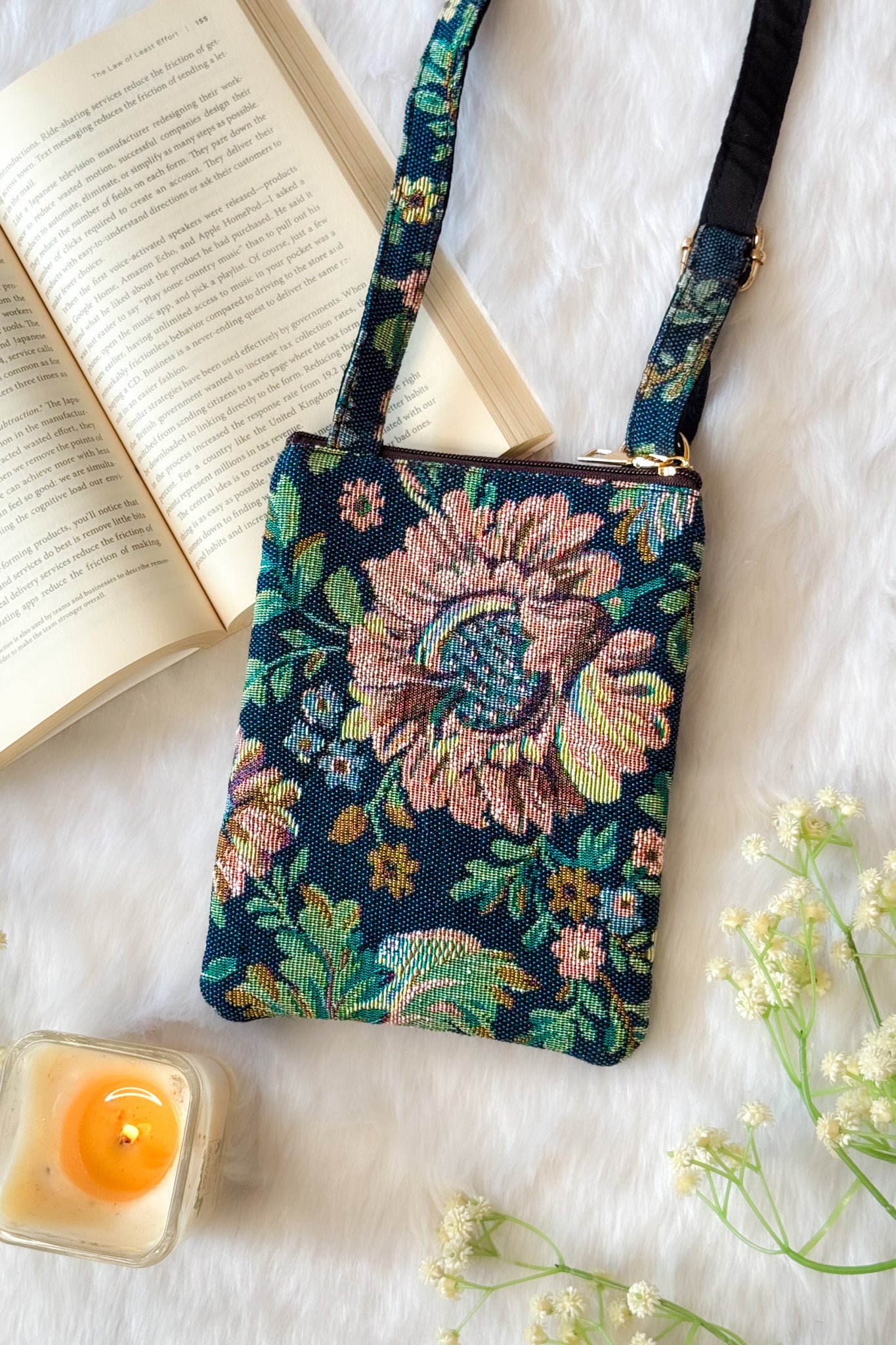 Denim Floral On The Go Sling