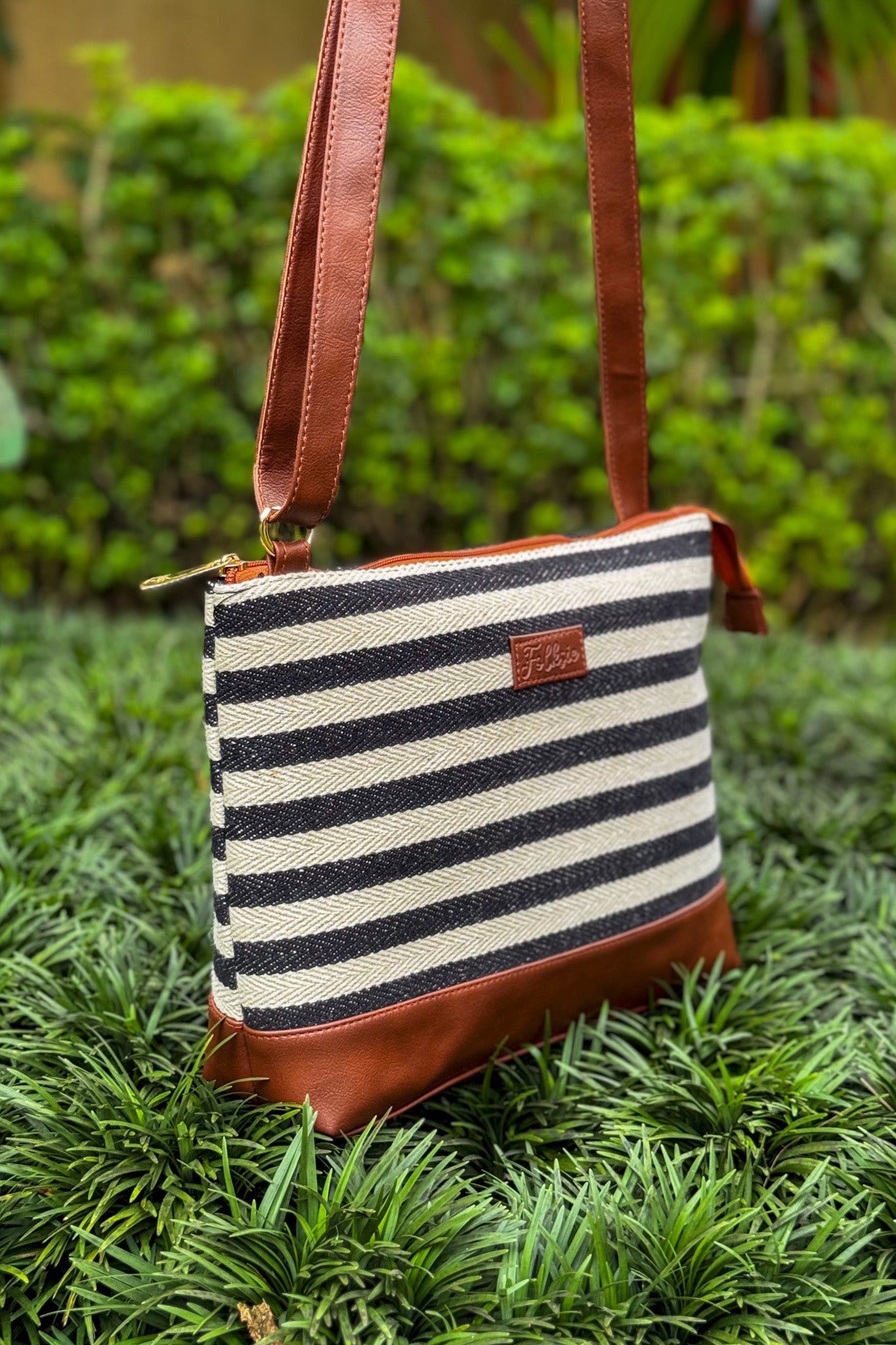 Classic Striped Not So Tiny Sling Bag