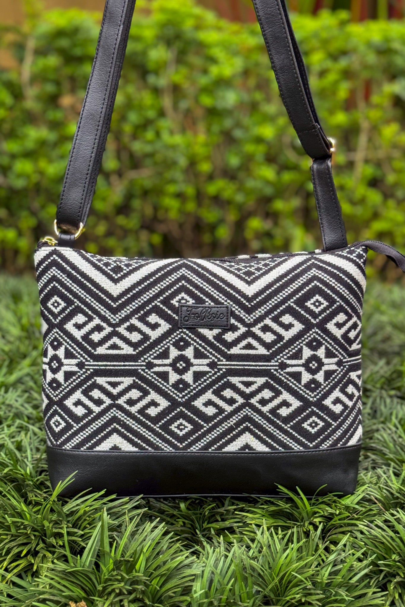 Monochrome Maze Not So Tiny Sling Bag
