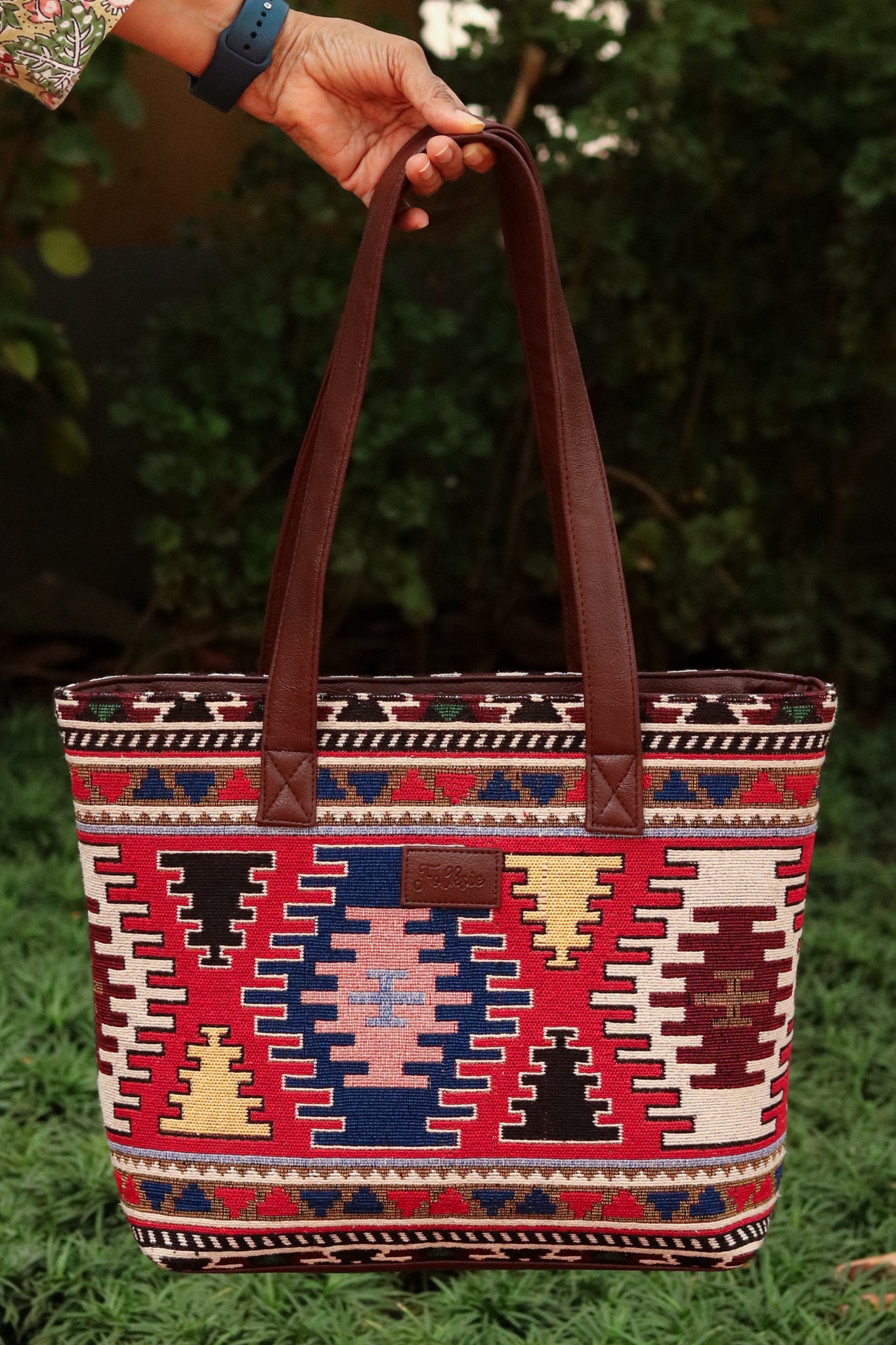 Tribal Tote Bag - Maroon