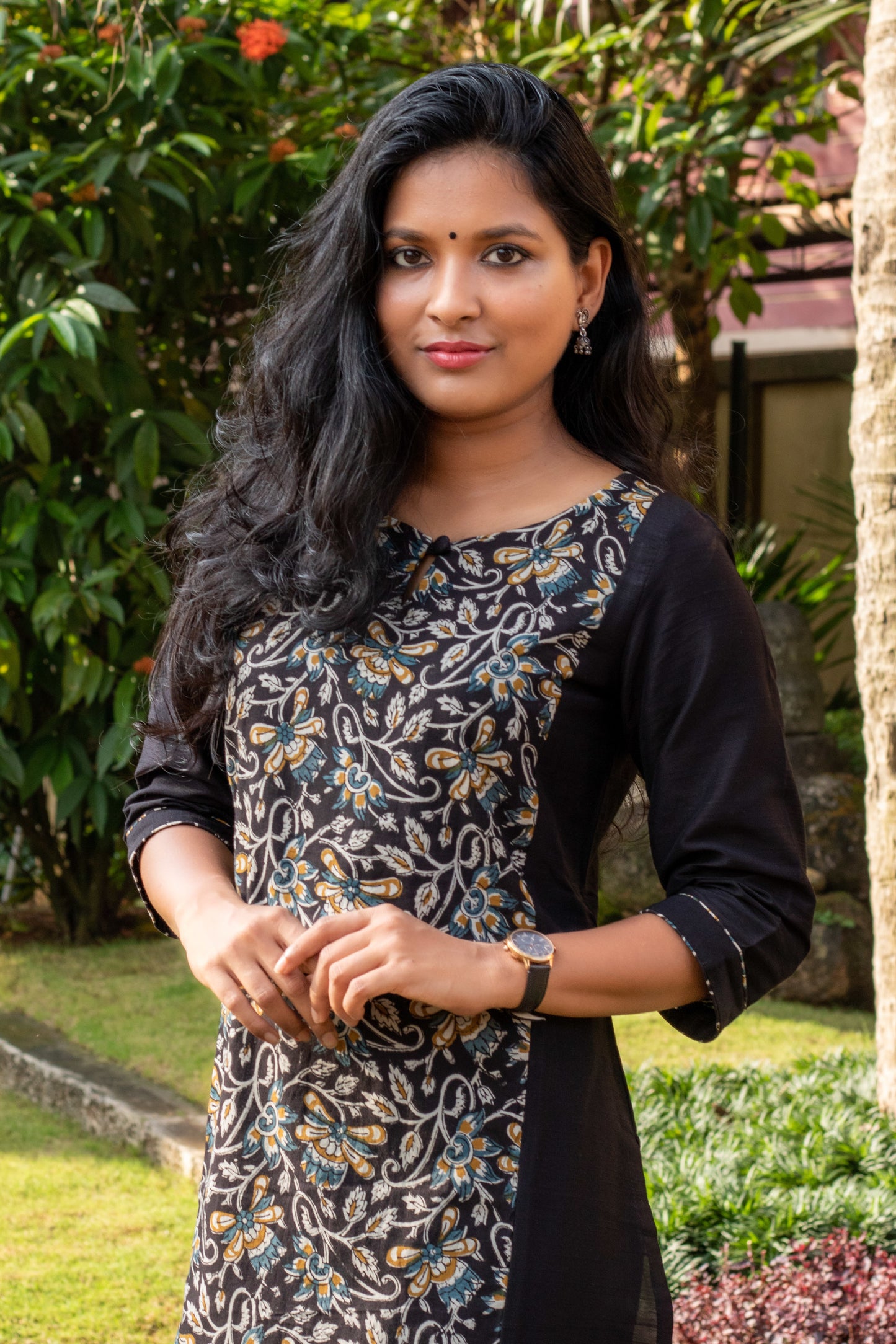 Black Kalamkari Kurta