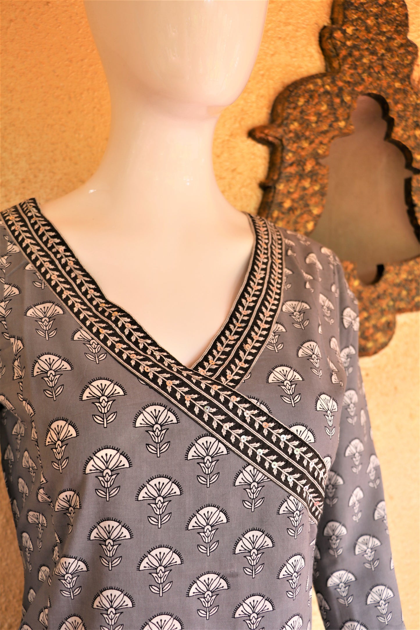 Grey Angrakha with Handwork