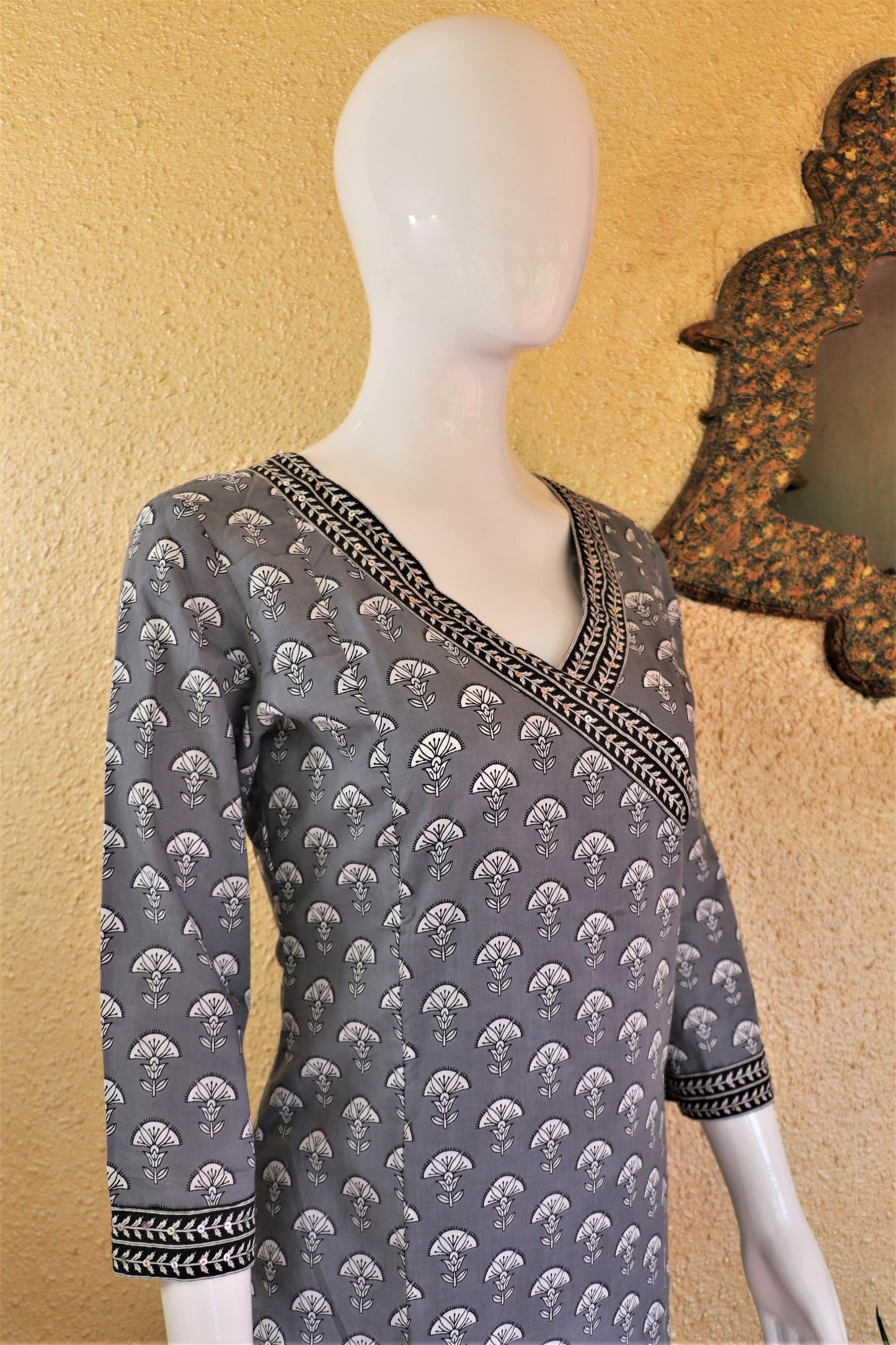 Grey Angrakha with Handwork