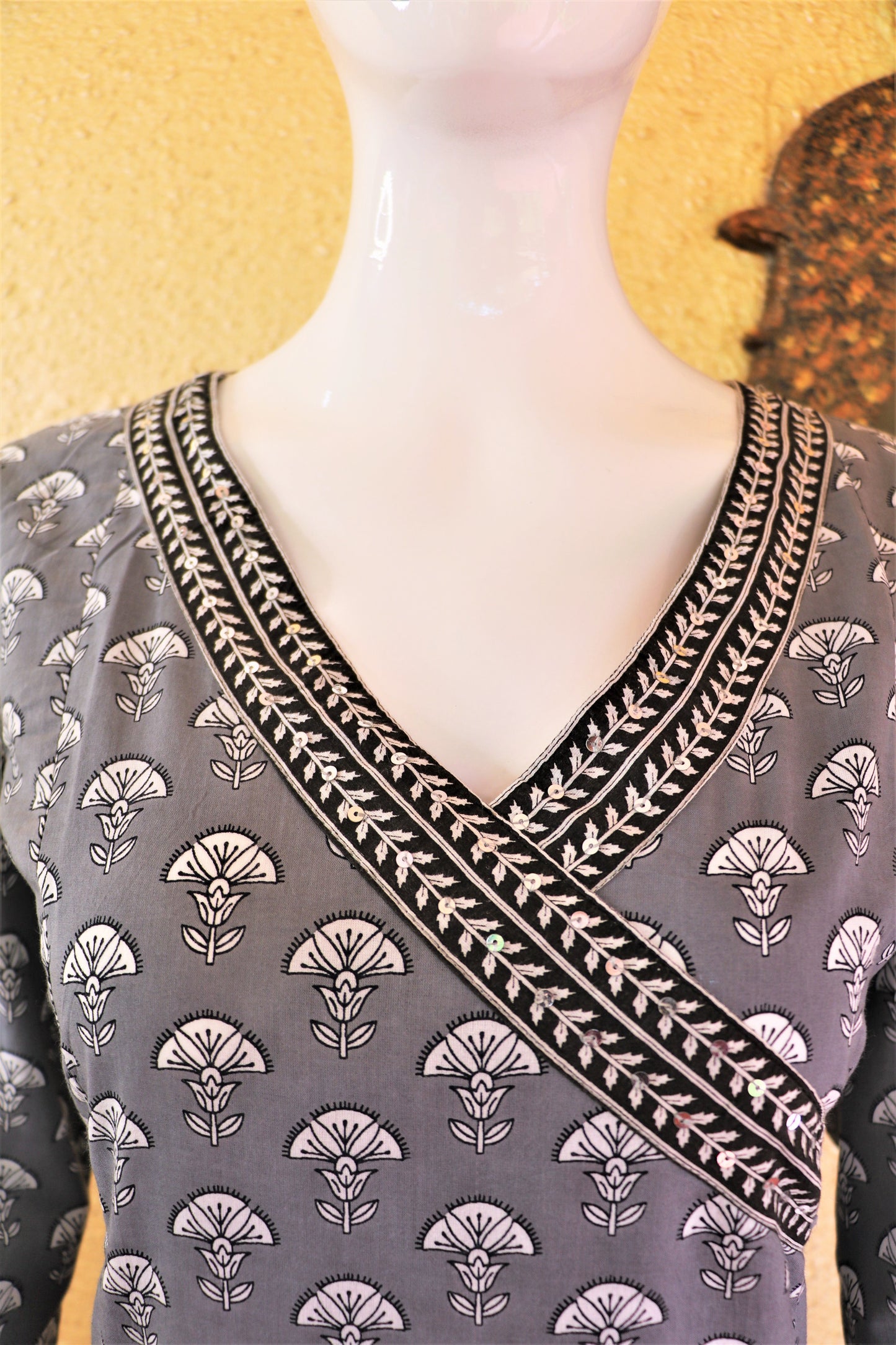 Grey Angrakha with Handwork