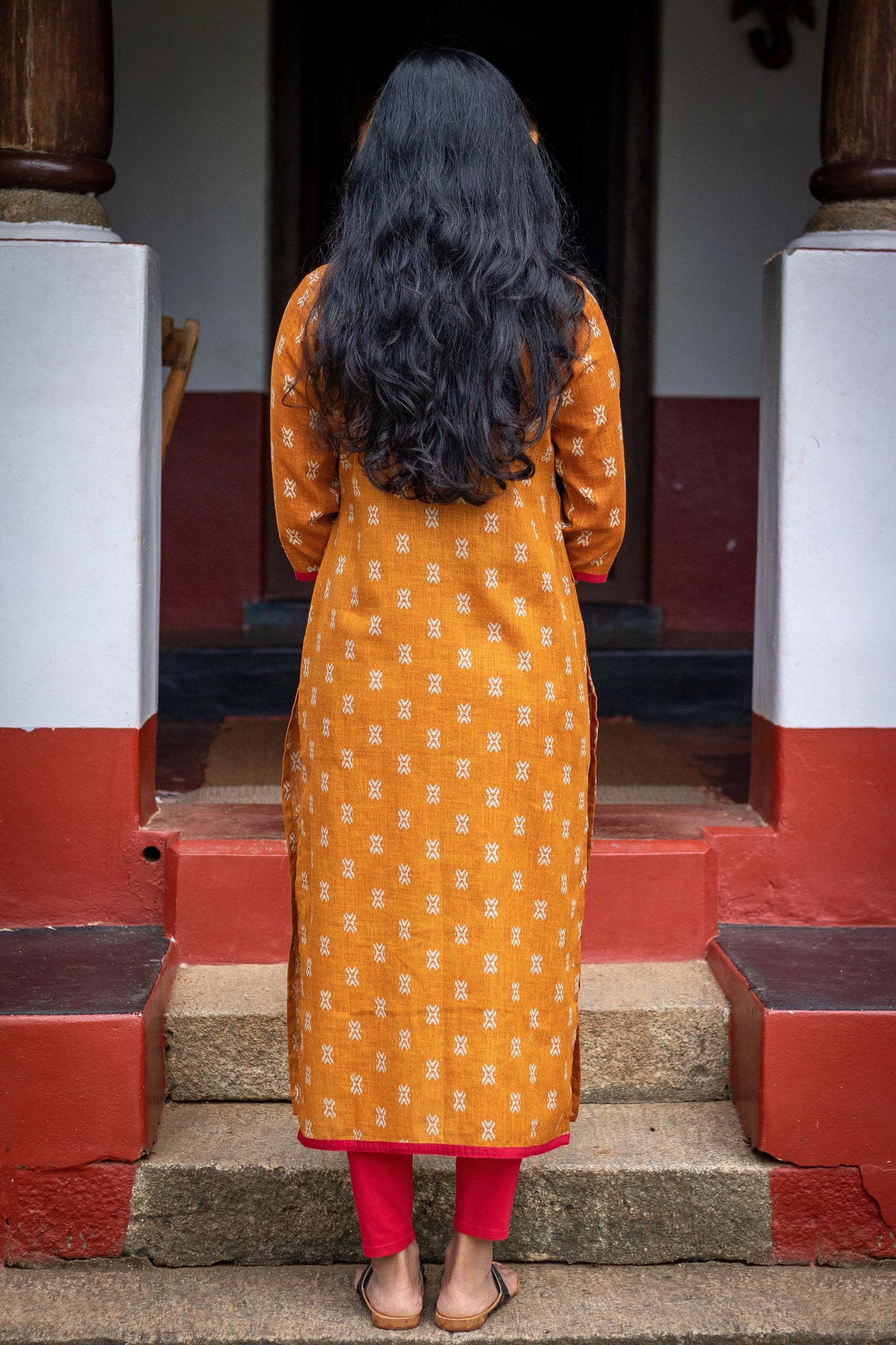 Mustard Ikkat Kurta