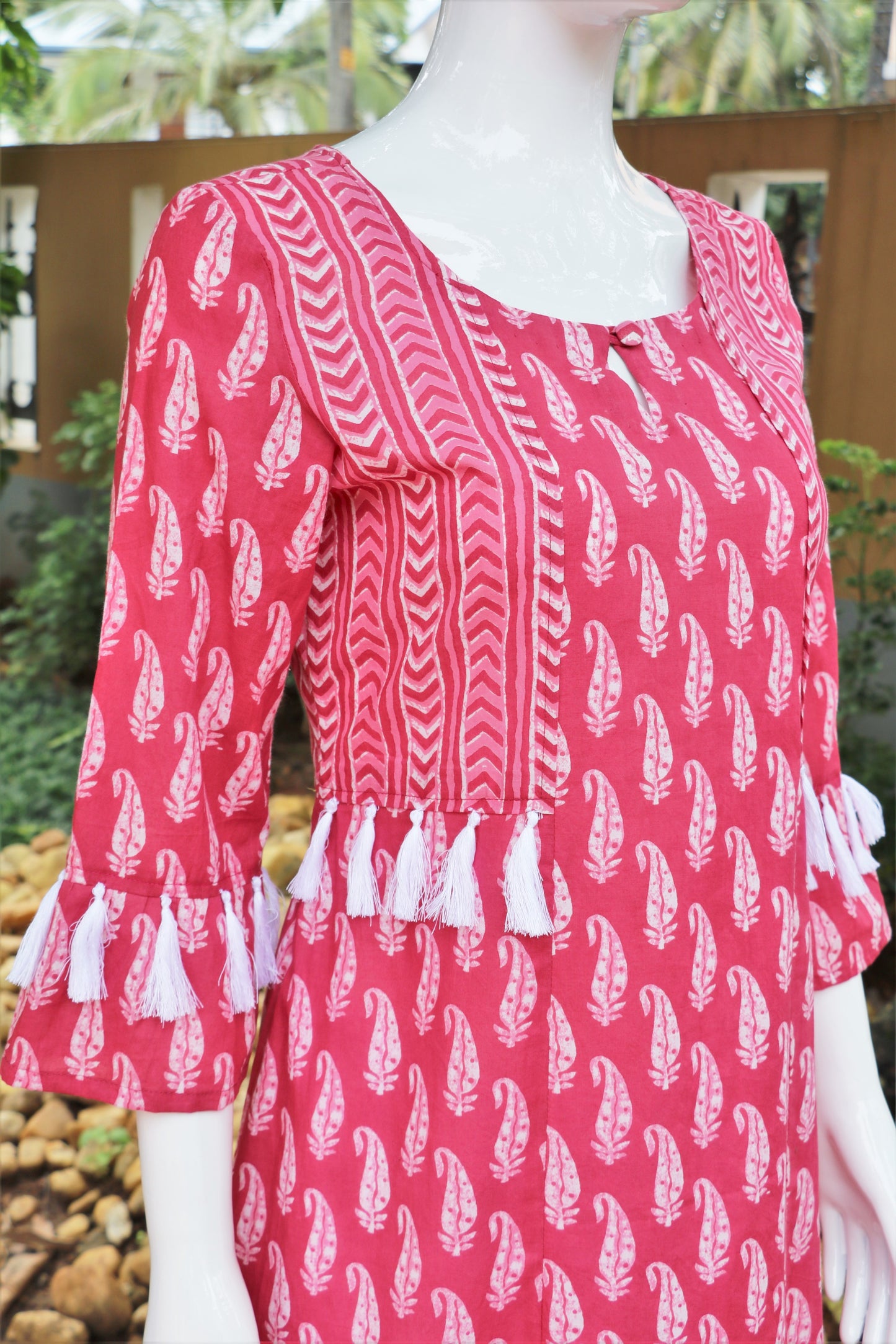 Pink Paisley 3 Panel Kurta