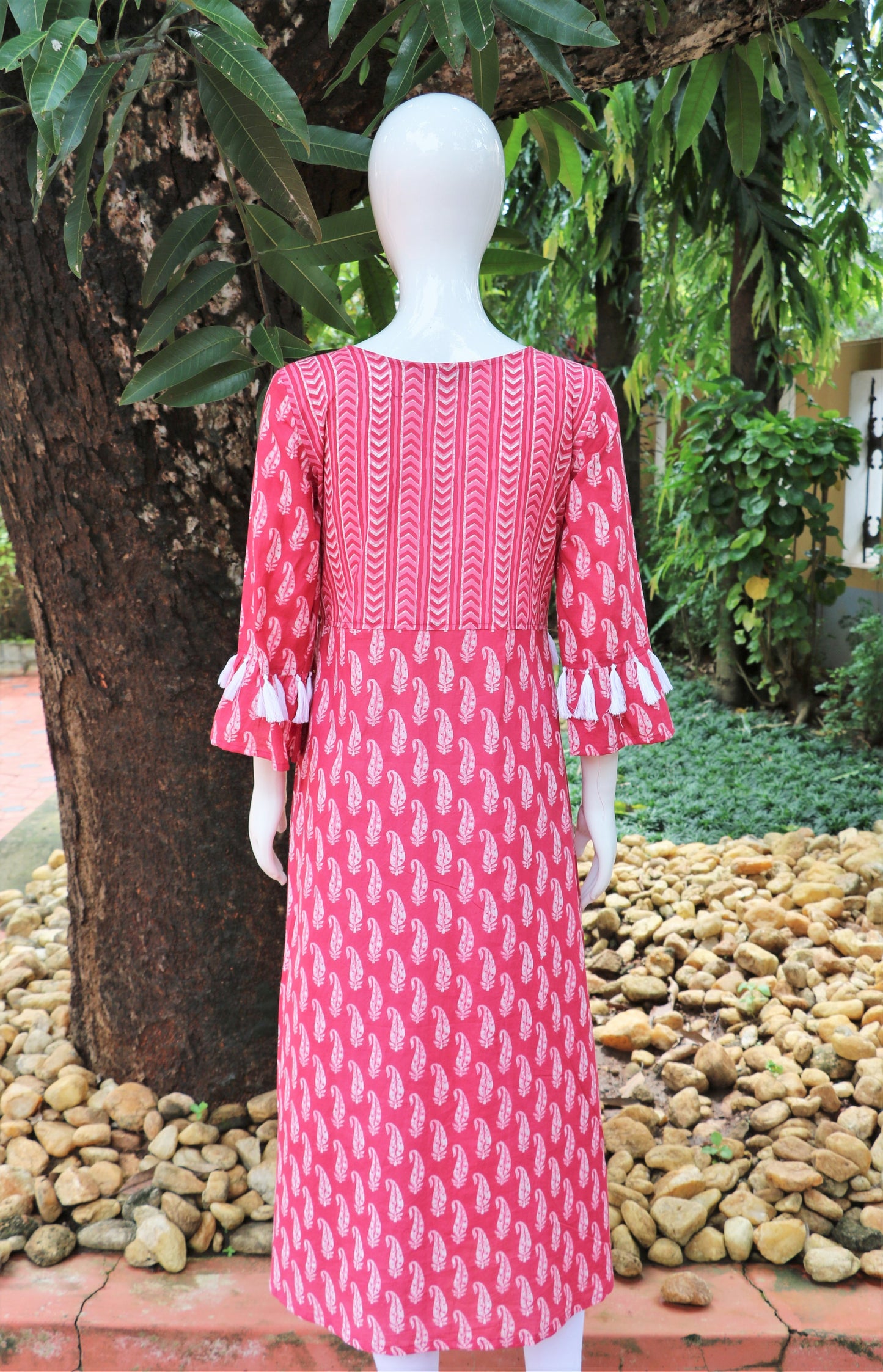 Pink Paisley 3 Panel Kurta