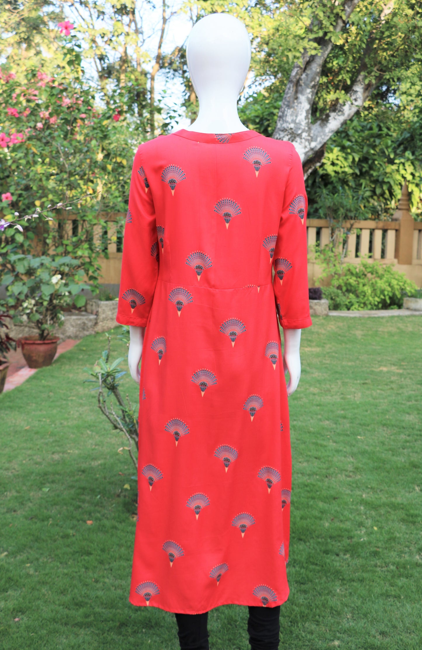 Tomato Pink High Low Kurta