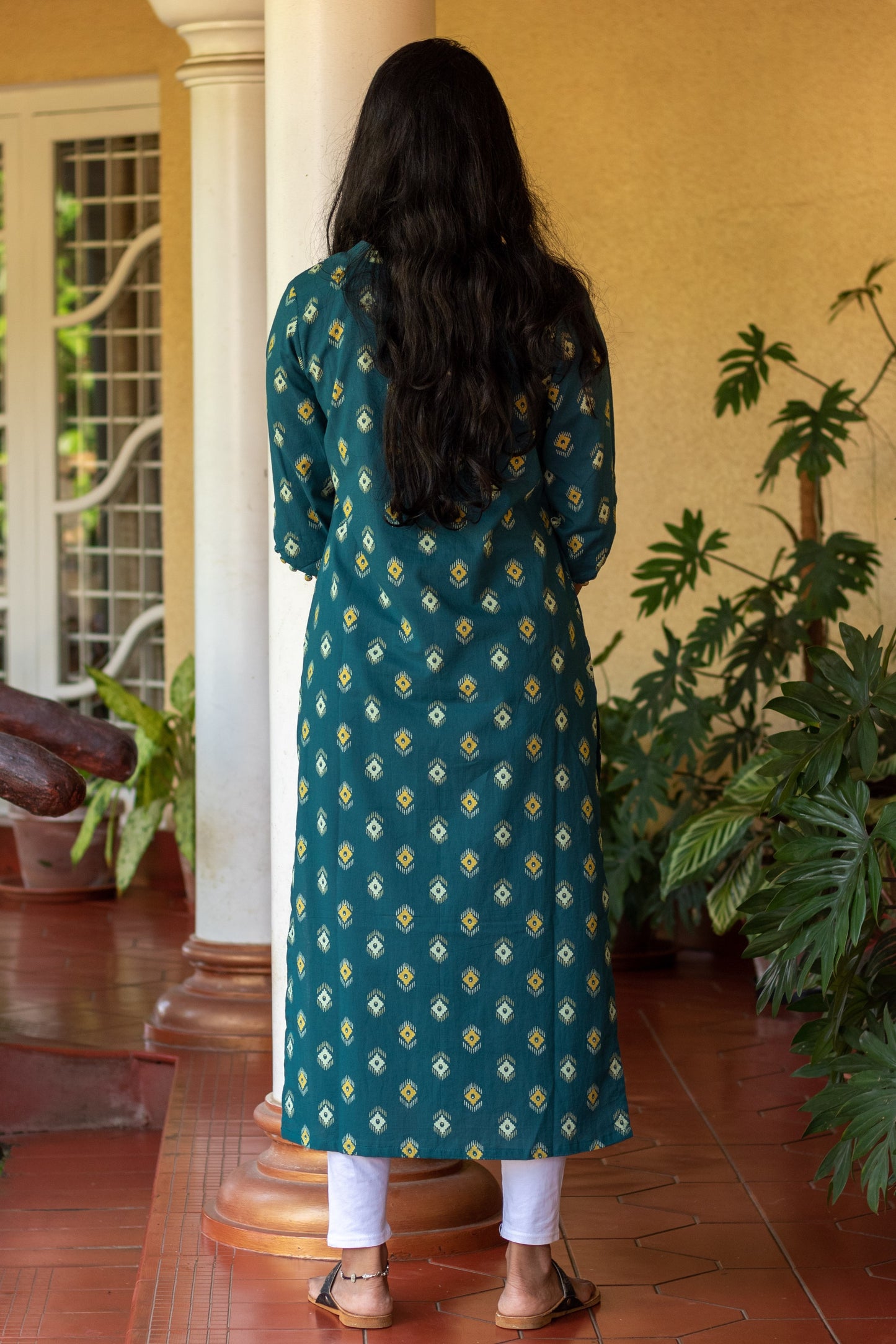 Teal Straight Cut Kurta