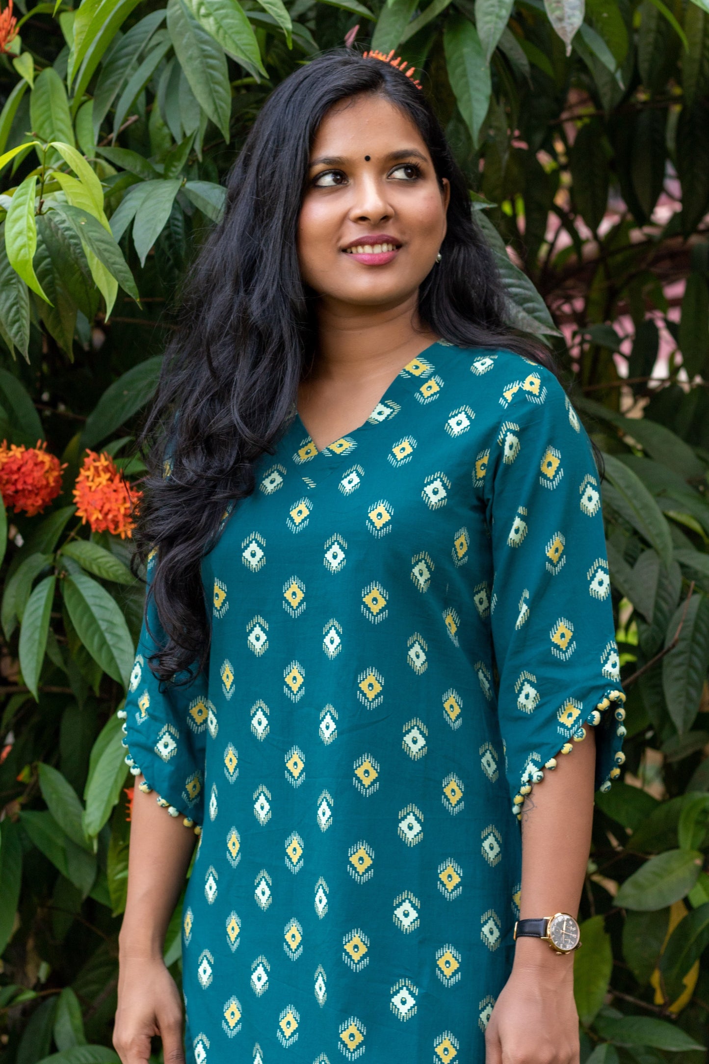 Teal Straight Cut Kurta