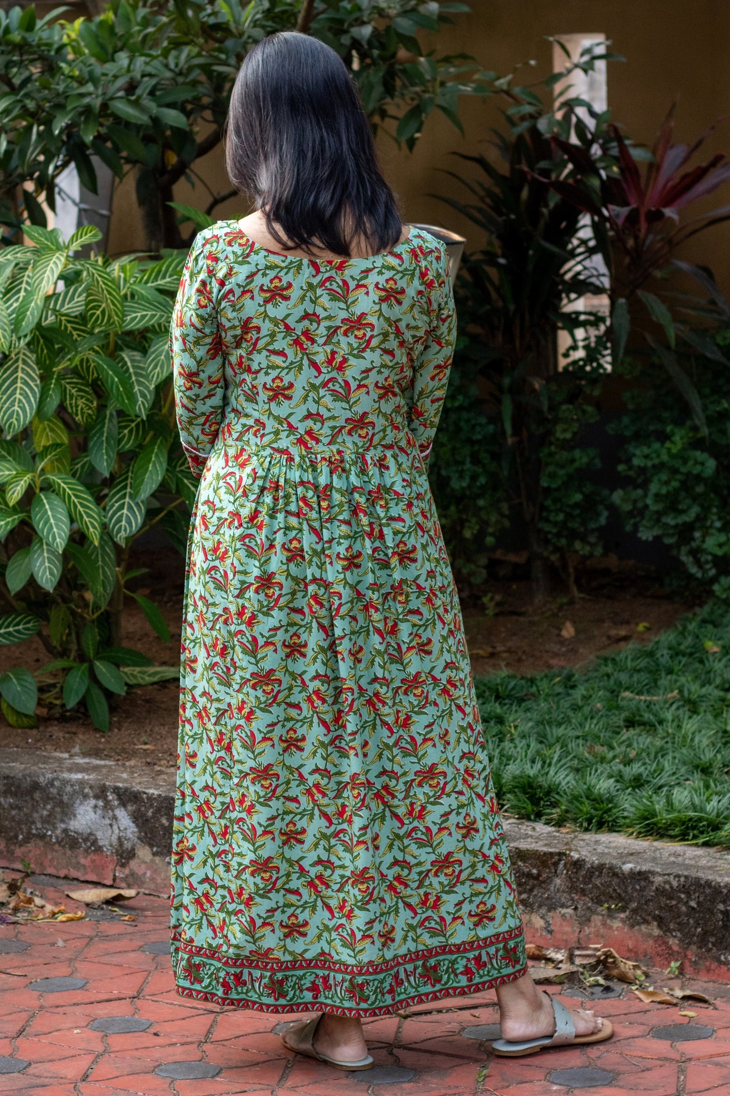 Turquoise & Red Kurta Cum Dress