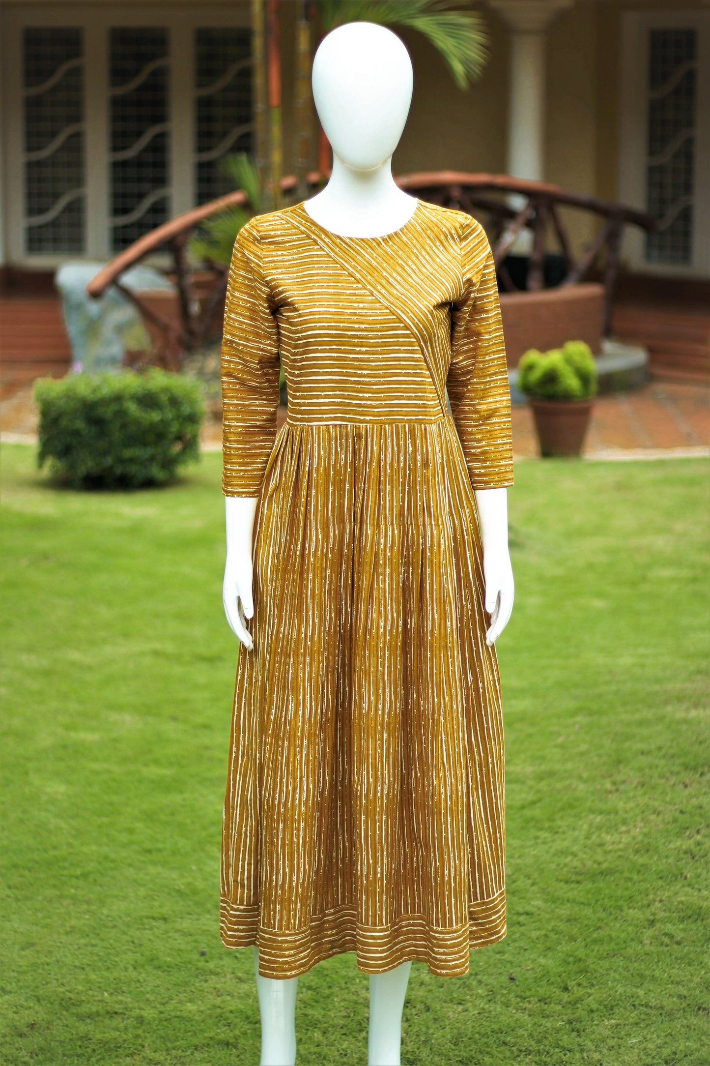Mustard Yellow Fit and Flare Dress