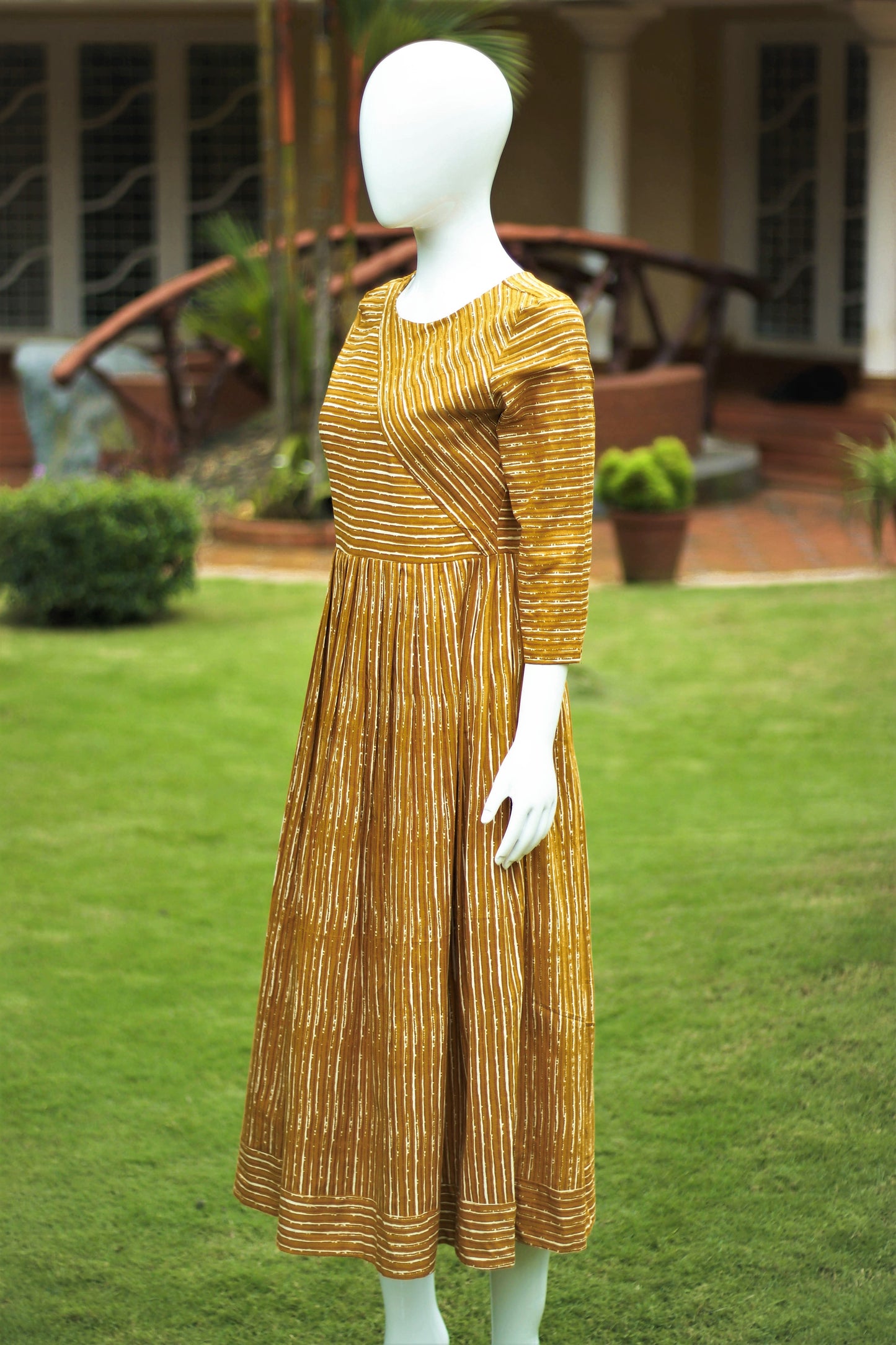 Mustard Yellow Fit and Flare Dress