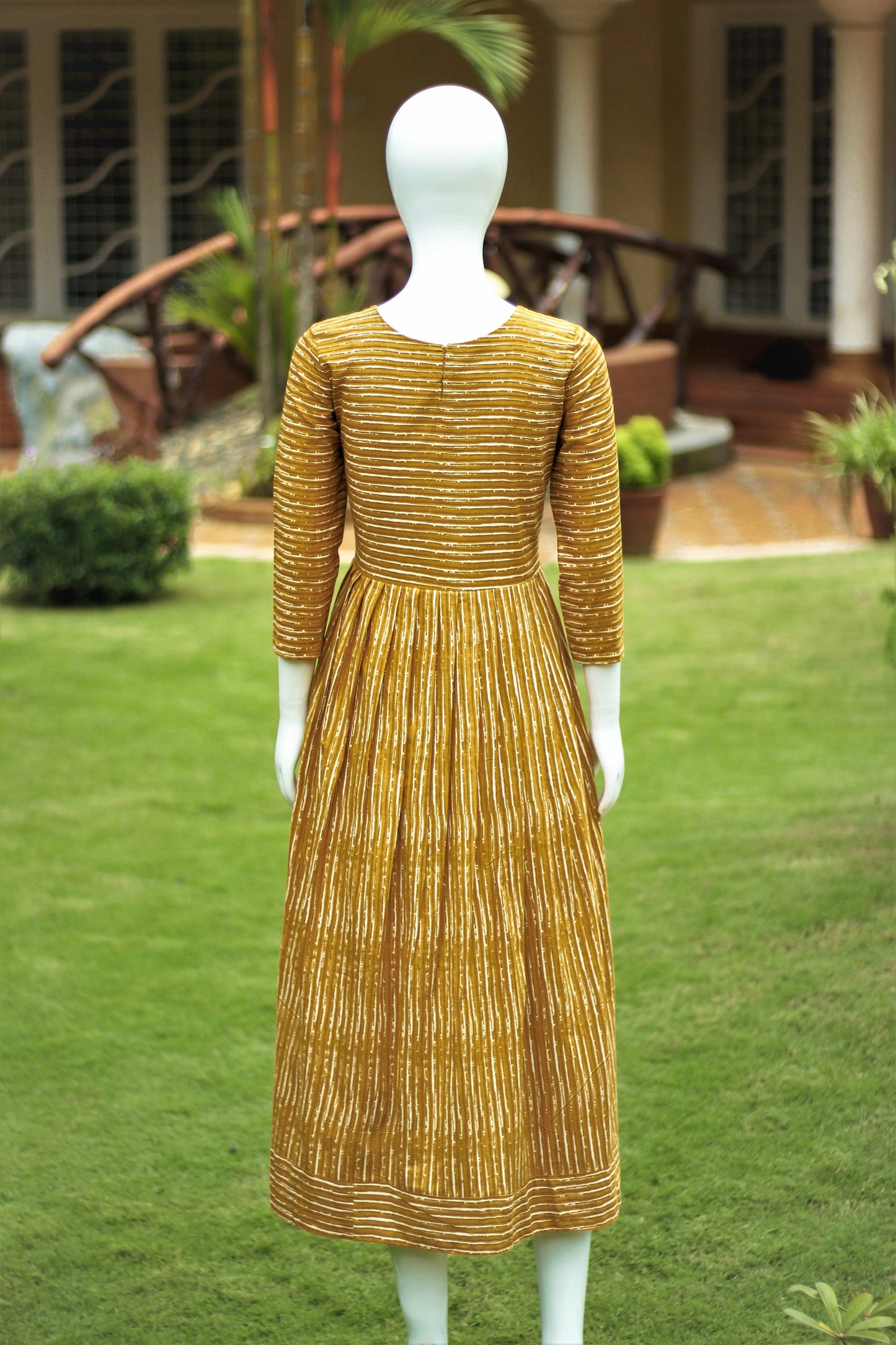 Mustard Yellow Fit and Flare Dress