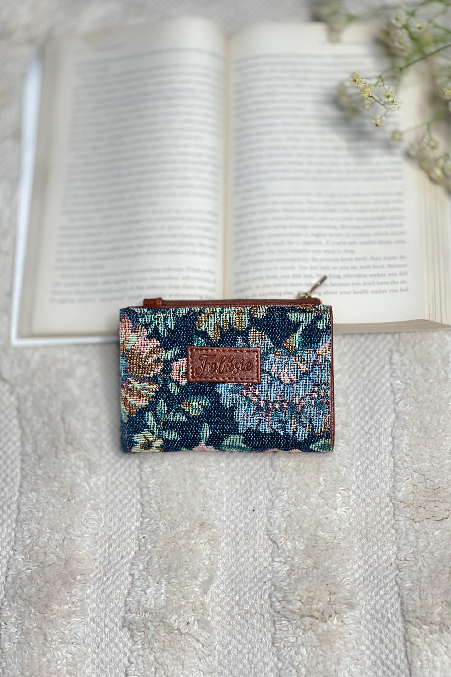 Denim Floral Mini Wallet