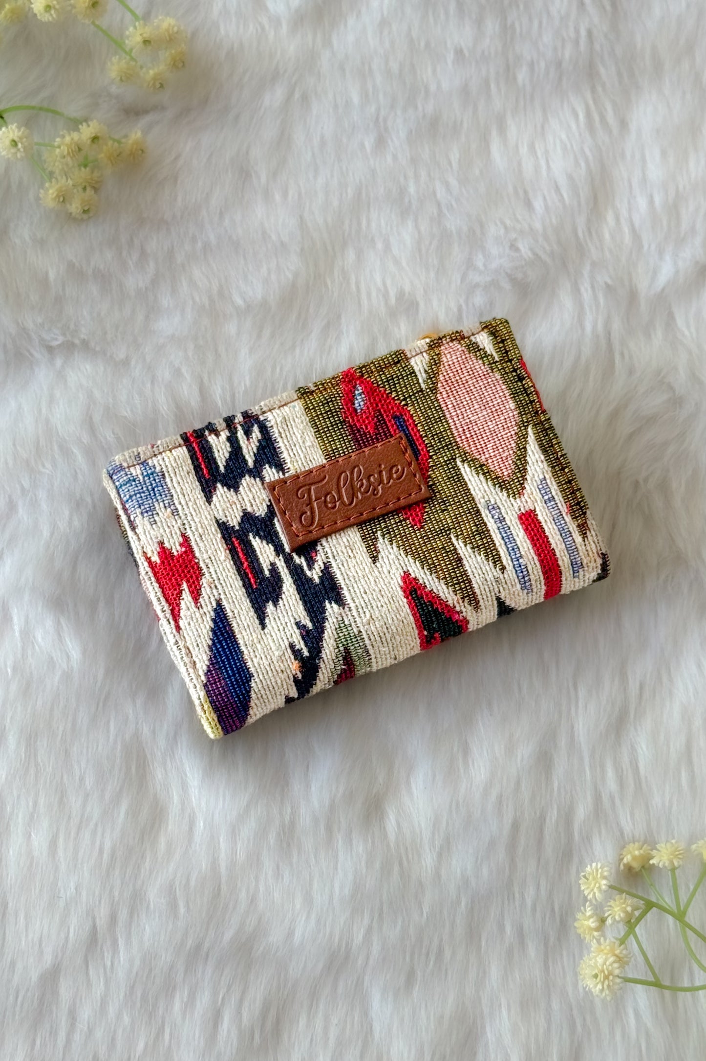 White Tribal Mini Wallet