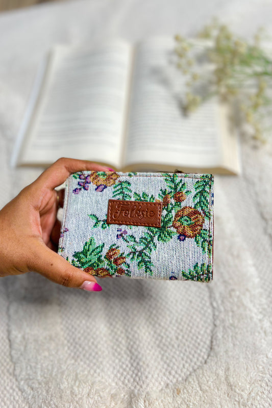 White Garden Mini Wallet