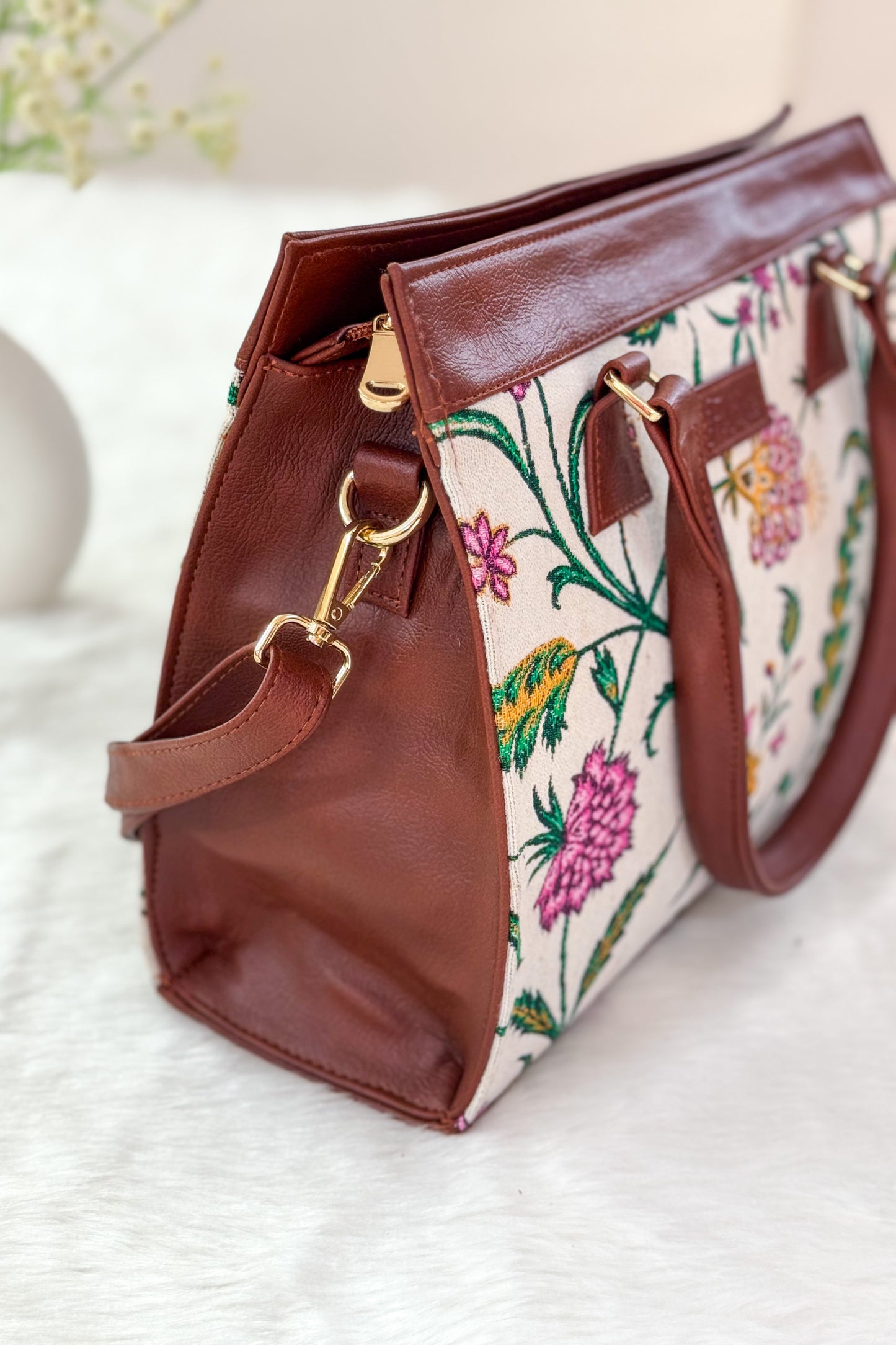 White Lotus Classic Handbag