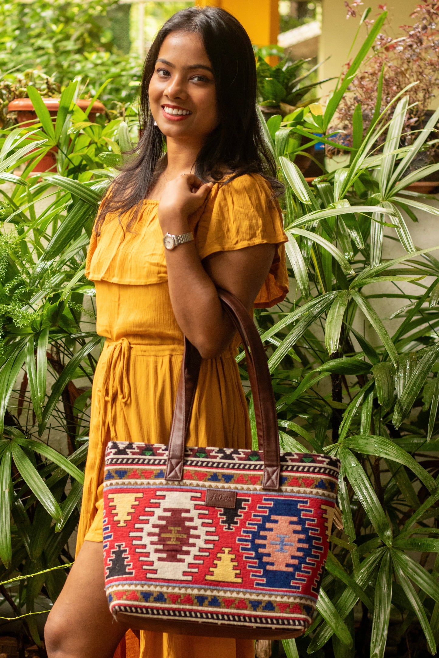 Tribal Tote Bag - Maroon