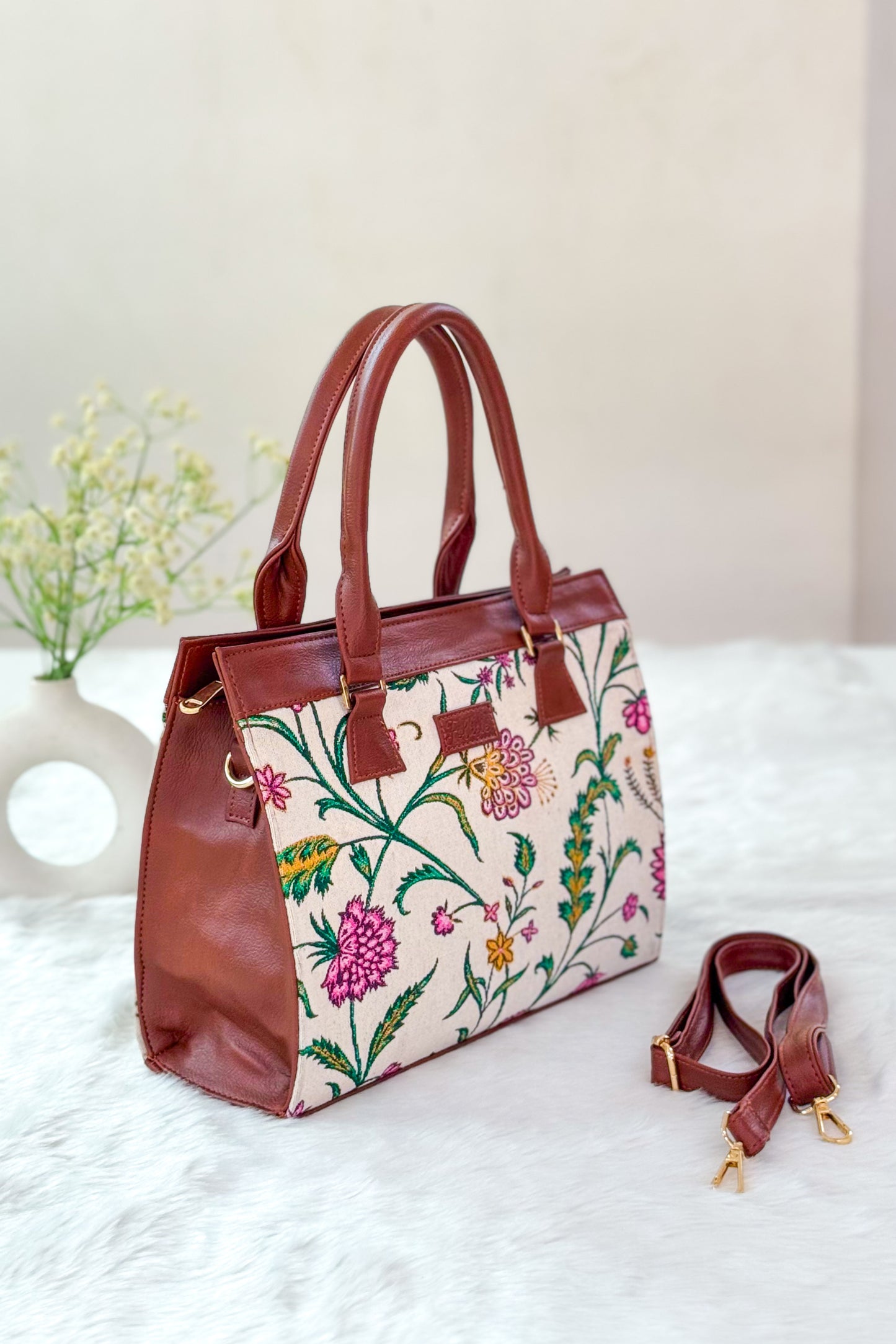 White Lotus Classic Handbag