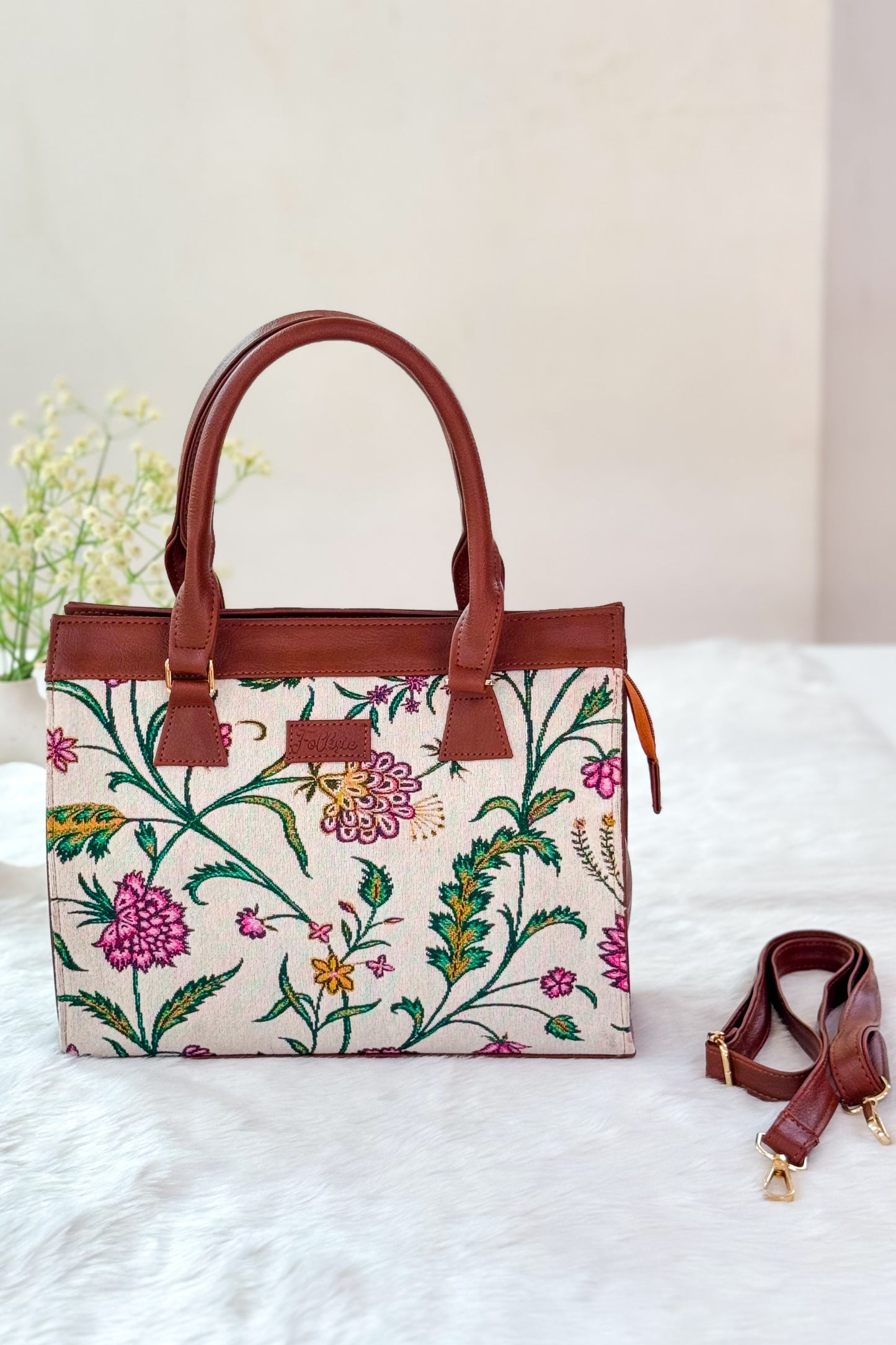 White Lotus Classic Handbag