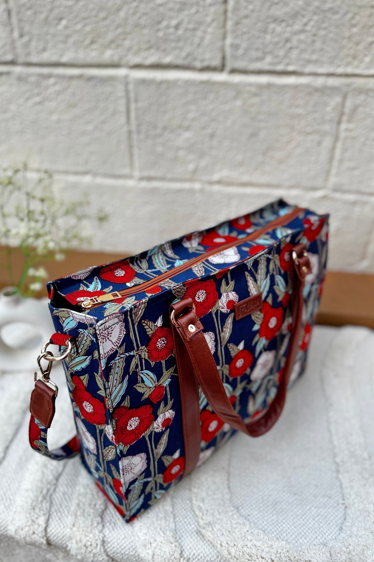 Wild Poppy Box Tote