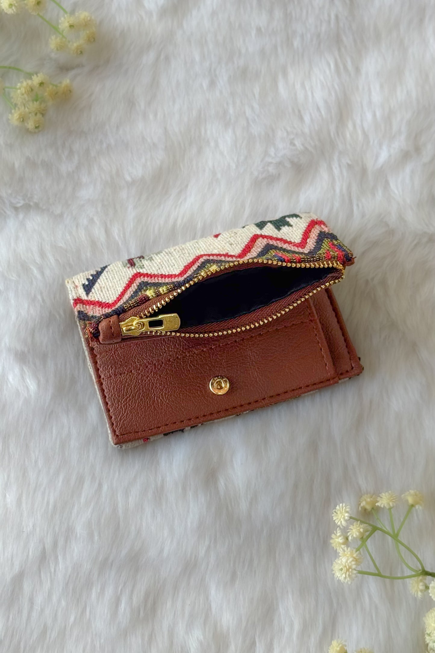 White Tribal Mini Wallet
