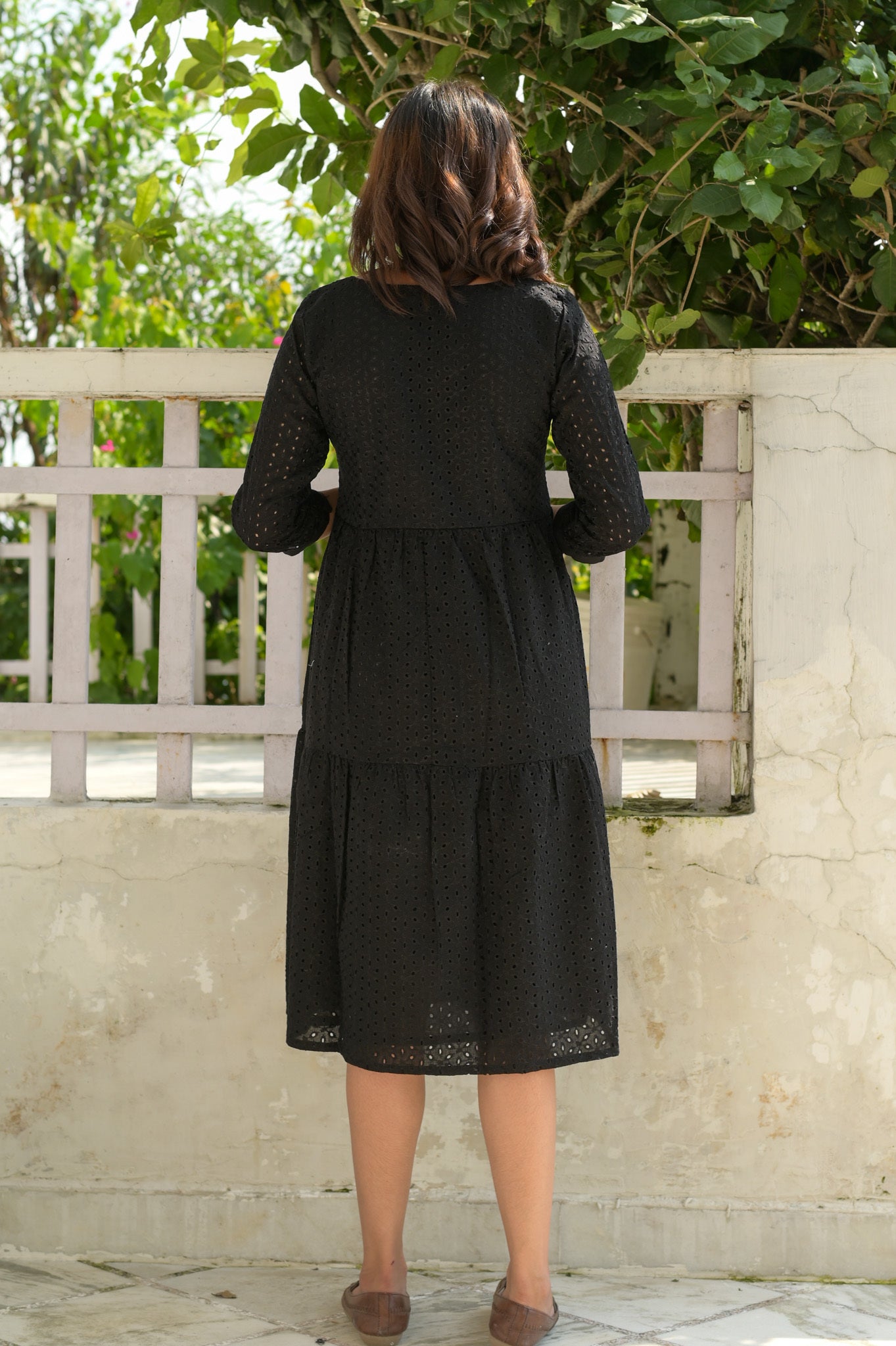 Black Cotton Hakoba Dress