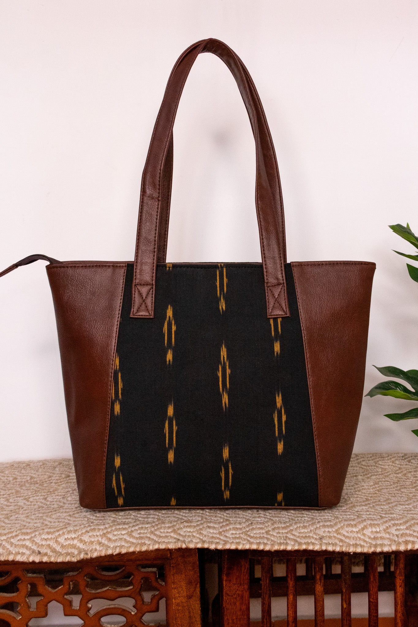 Carry Your World Tote - Black Ikat