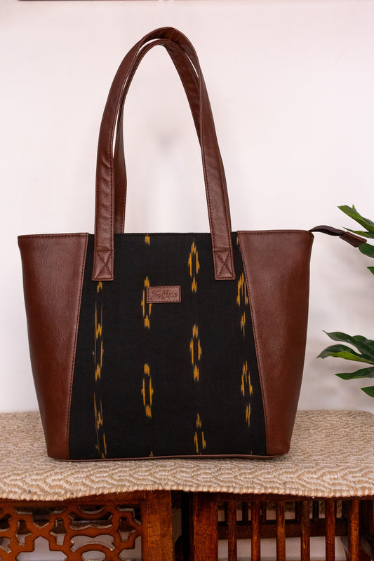 Carry Your World Tote - Black Ikat