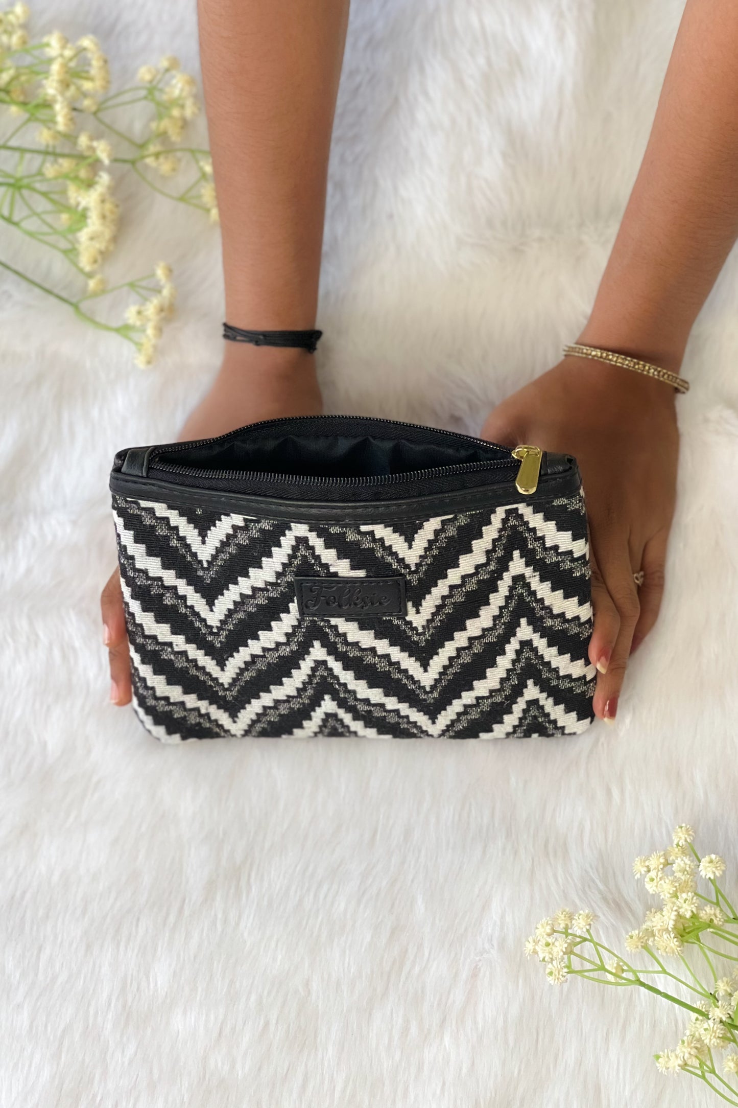Chevron Monochrome Black Utility Pouch