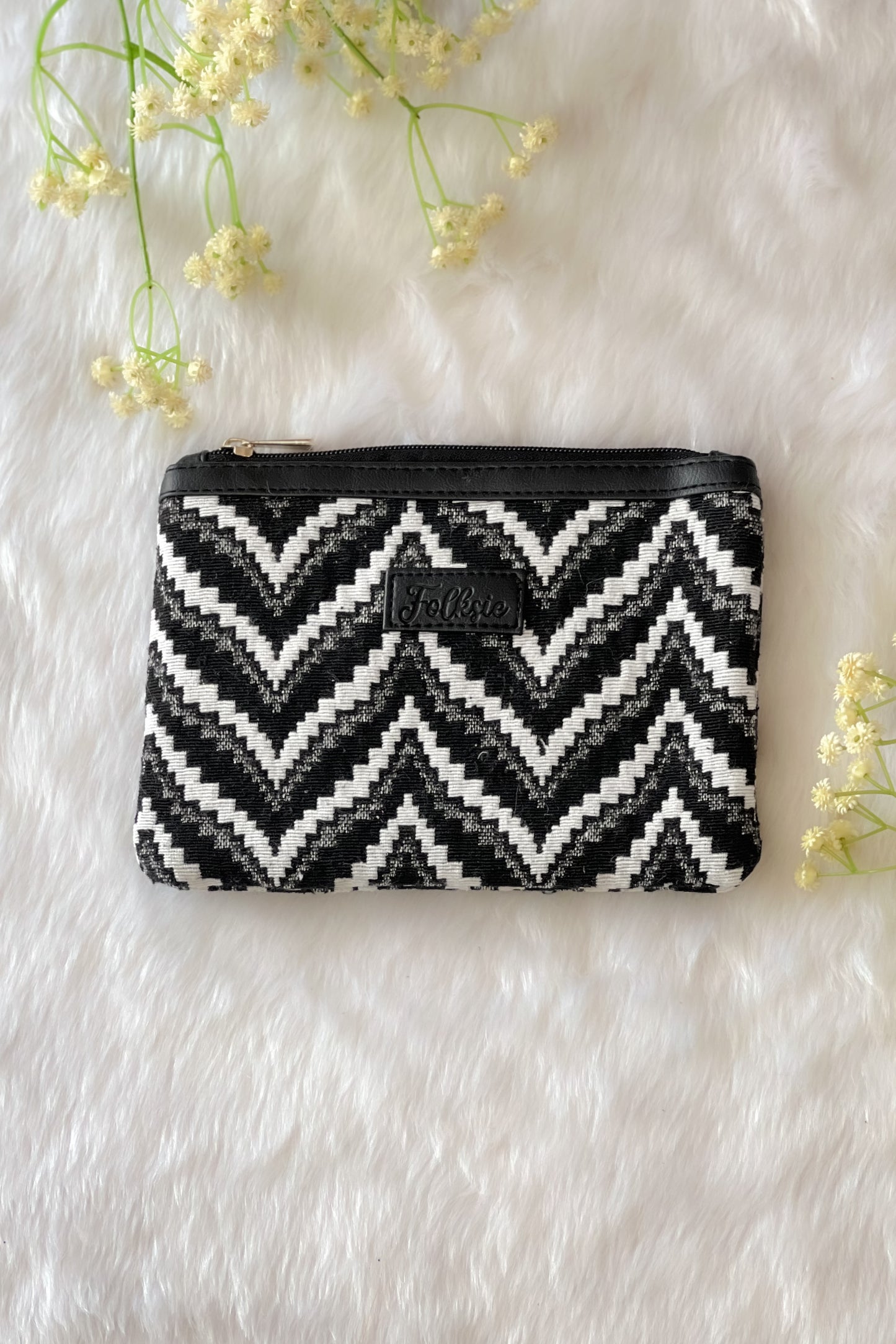 Chevron Monochrome Black Utility Pouch