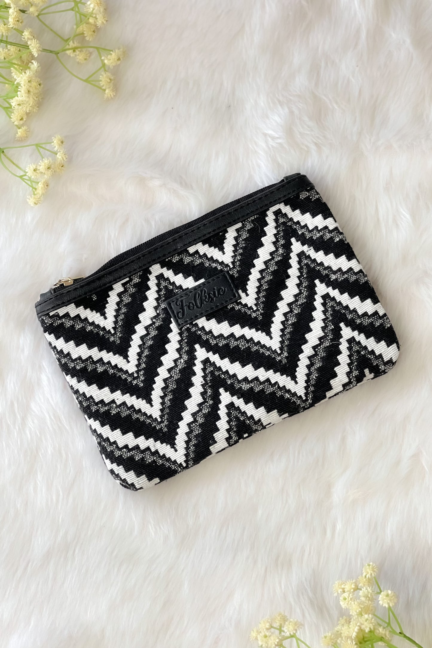 Chevron Monochrome Black Utility Pouch
