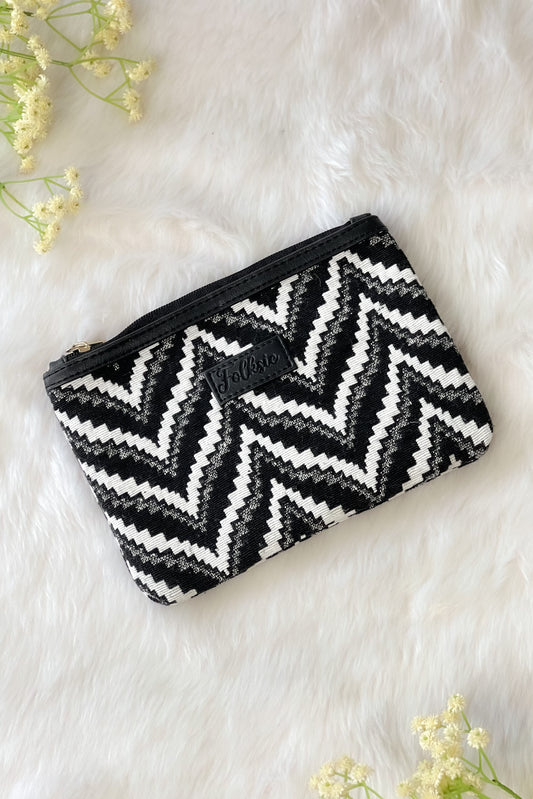 Chevron Monochrome Black Utility Pouch