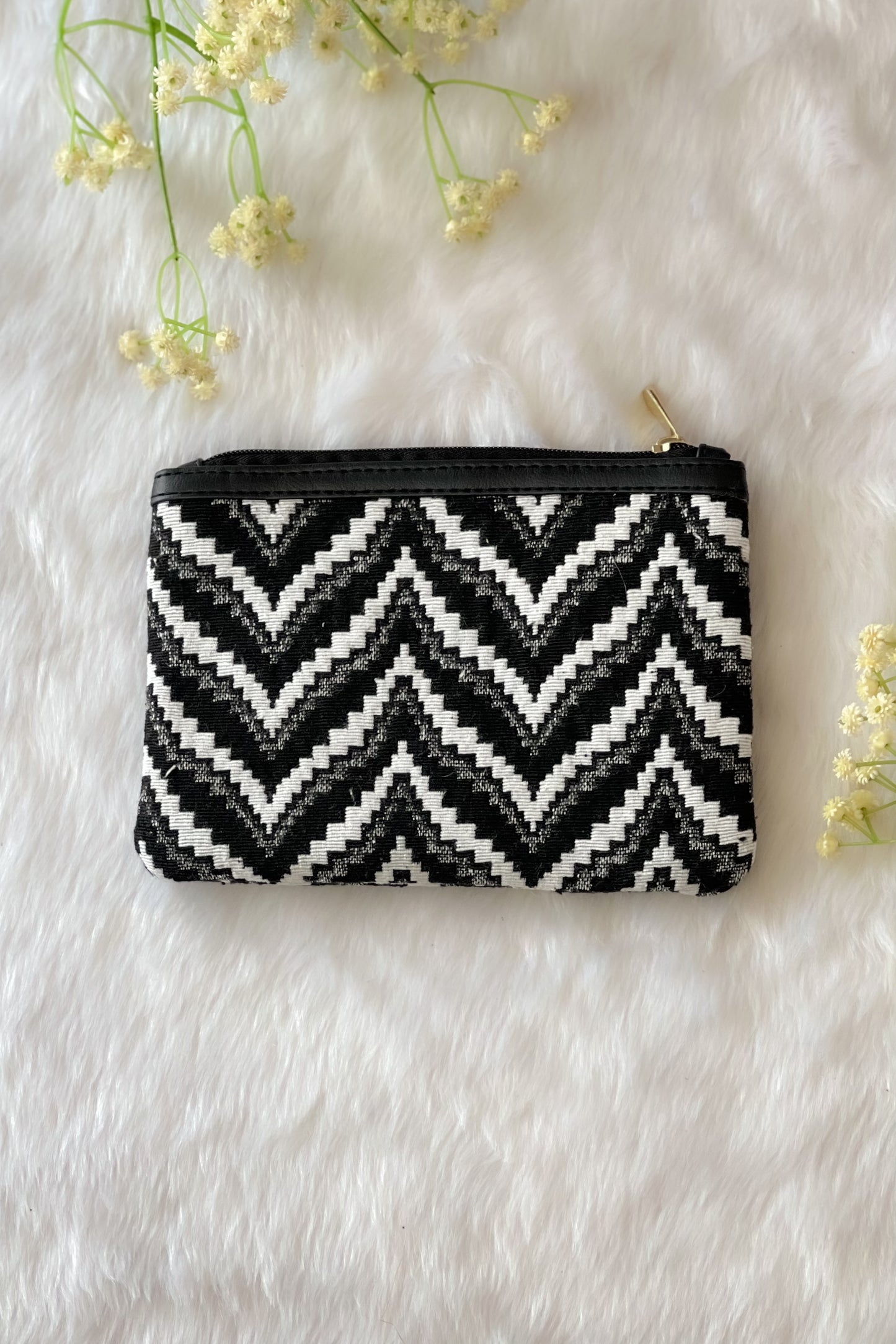 Chevron Monochrome Black Utility Pouch
