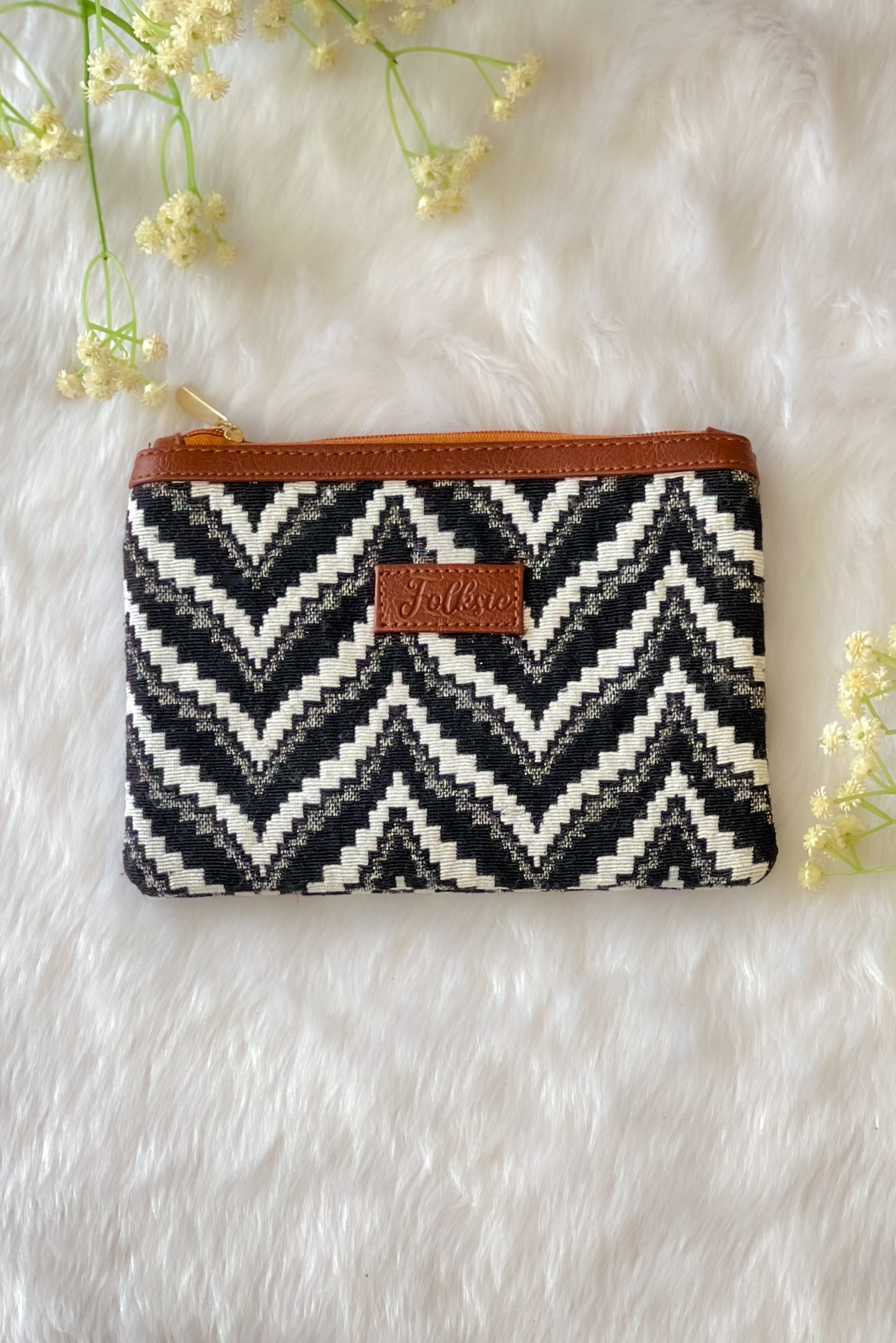 Black & Brown Chevron Utility Pouch
