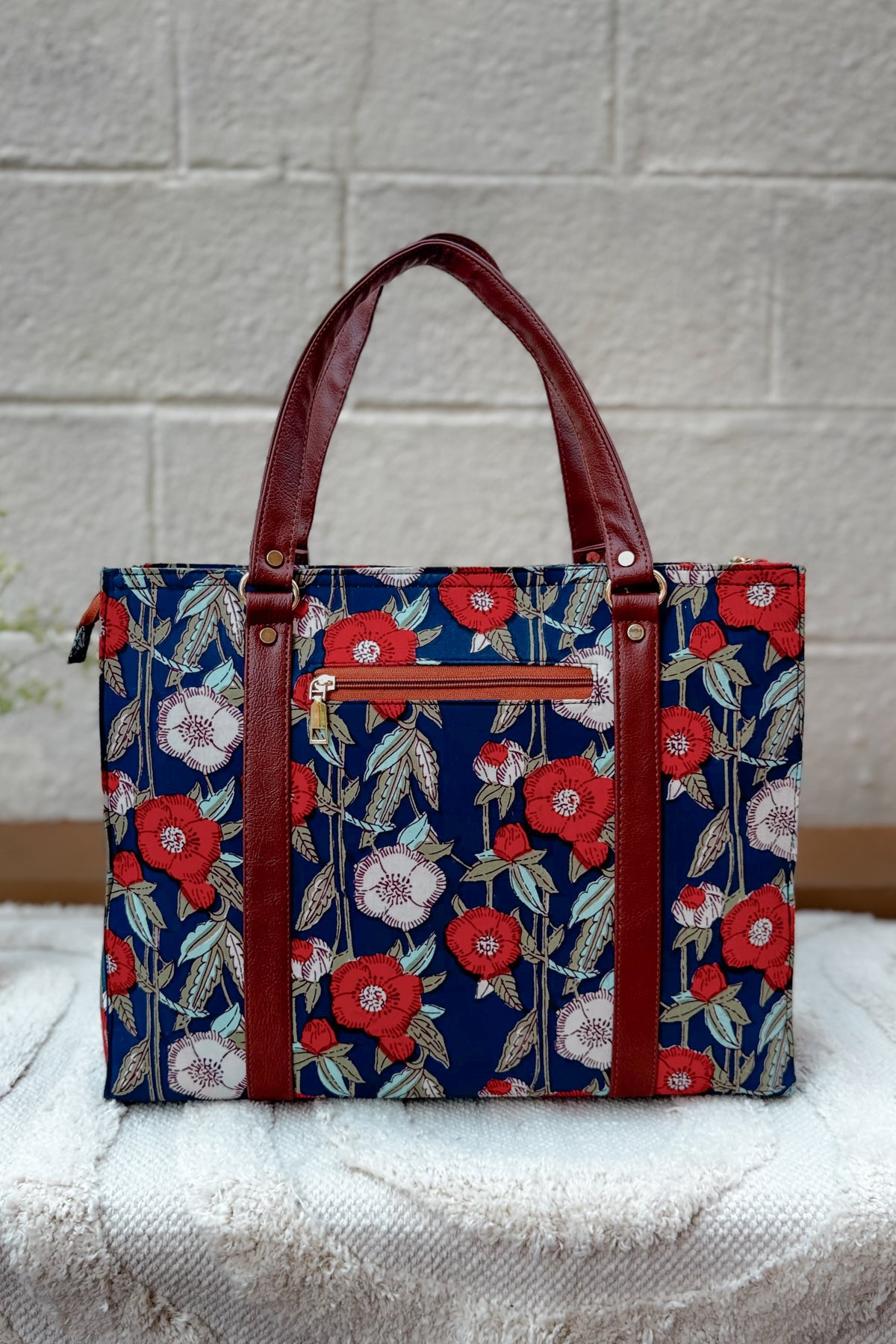 Wild Poppy Box Tote