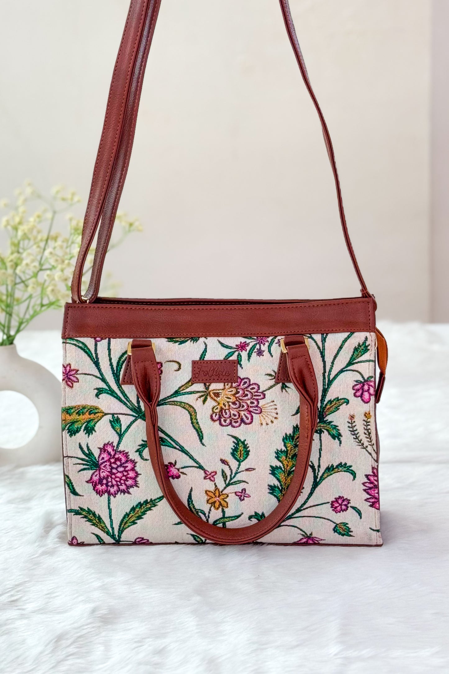 White Lotus Classic Handbag