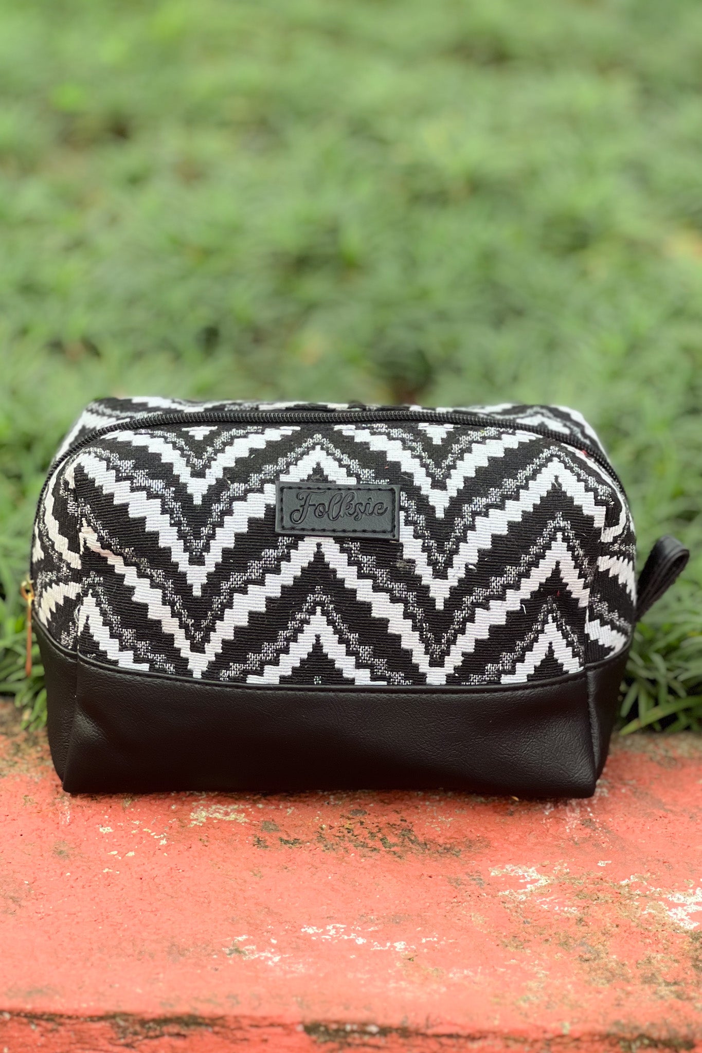 Black Chevron Vanity Pouch