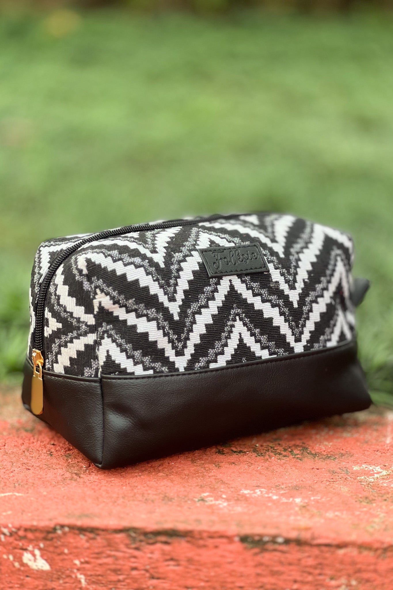 Black Chevron Vanity Pouch