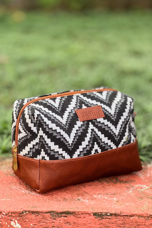 Brown Chevron Vanity Pouch